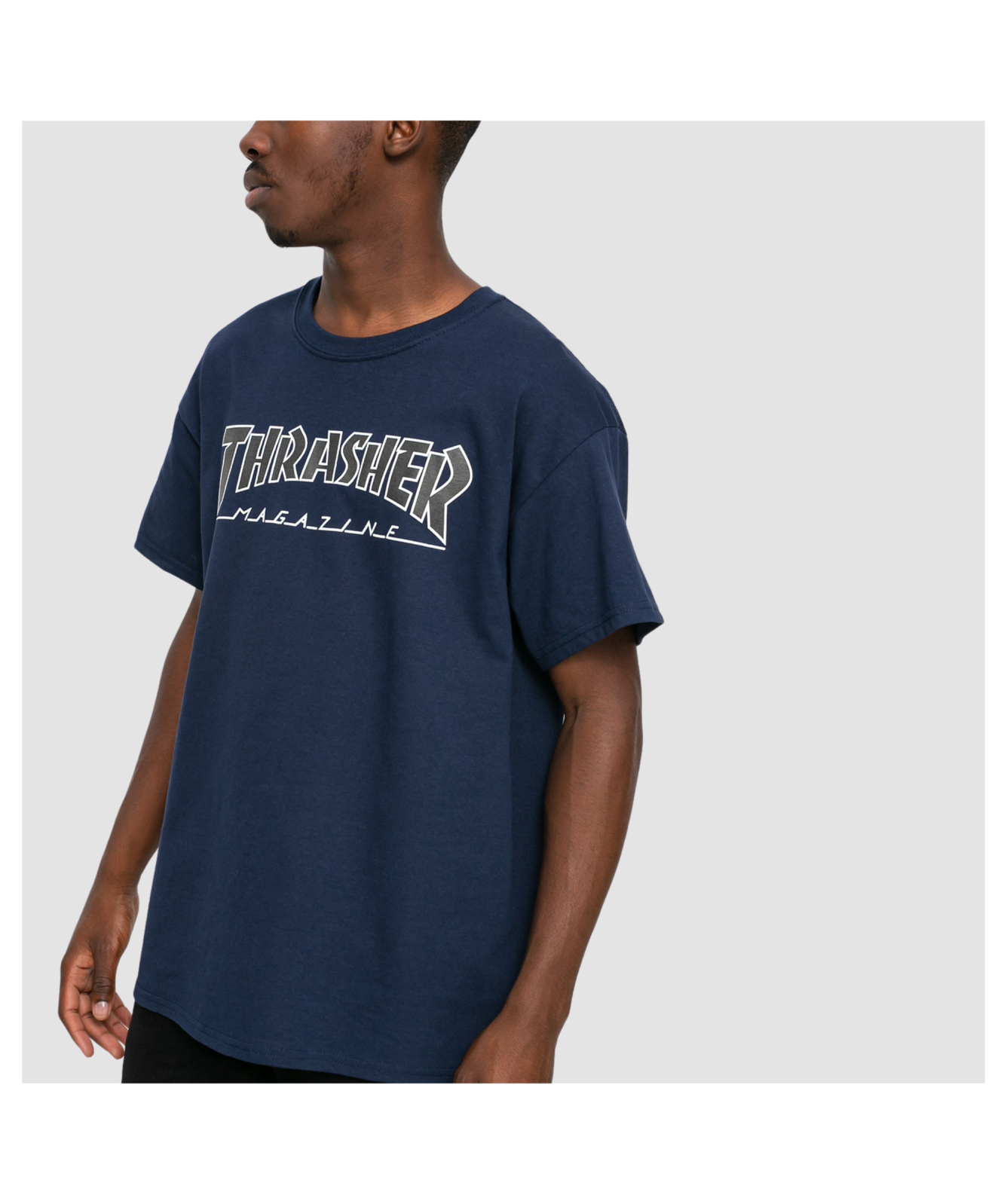 Thrasher Outlined T-Shirt | Navy