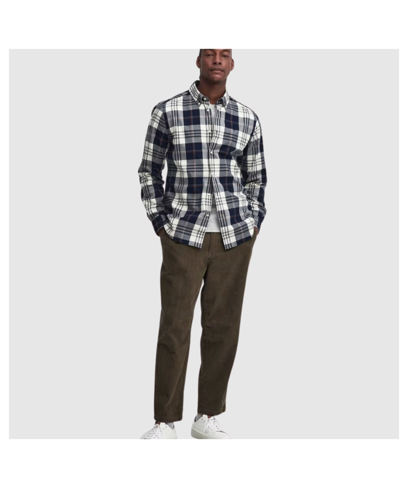 Barbour Men's Edgar Tailored Checked Shirt | Navy - MSH5355-NY91