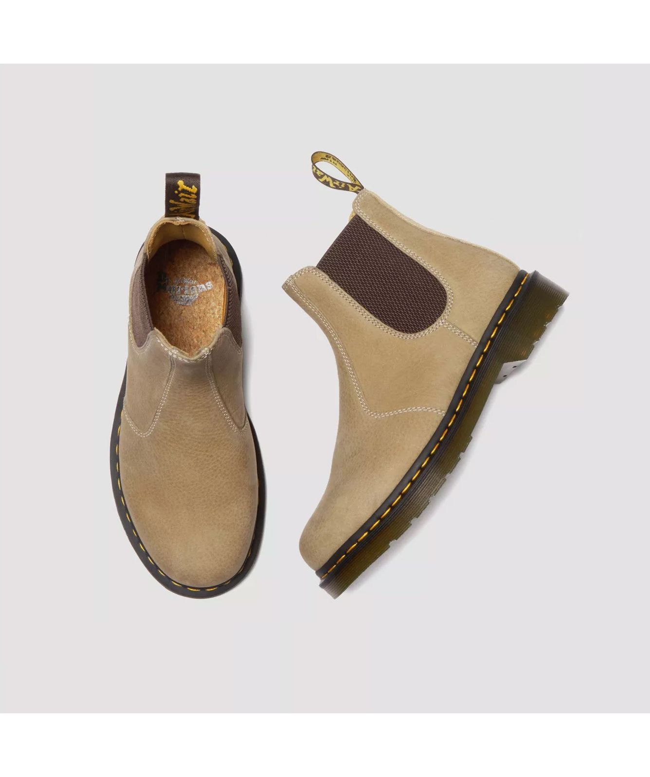 Dr. Martens Tan Chelsea Boots Dr. Martens Unisex 2976 Tumbled Nubuck Leather Chelsea Boots  main image 3