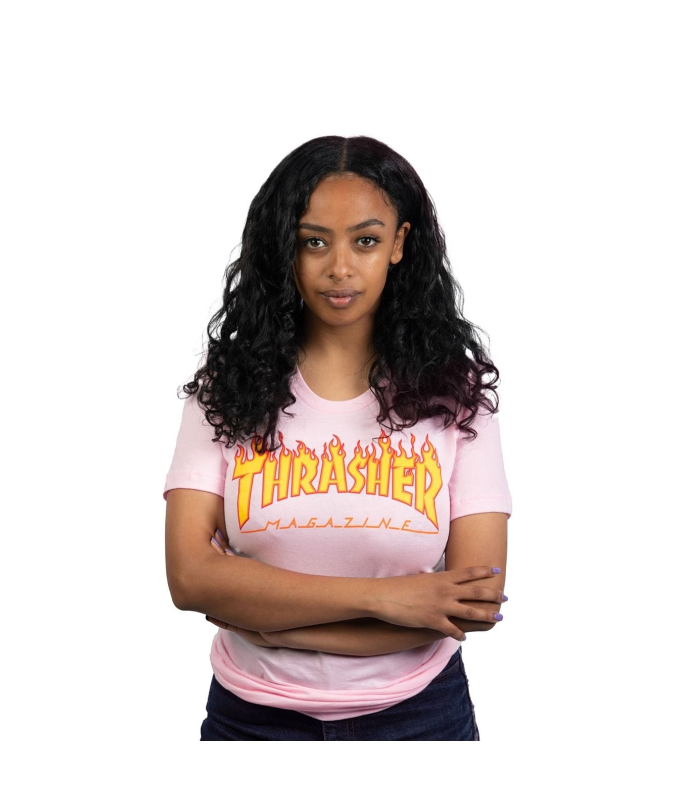 Thrasher Flame Logo Thrasher Womens T Shirt Vintage Women's Classic Thrasher  Flame T-Shirt S M, image size:1336x1598