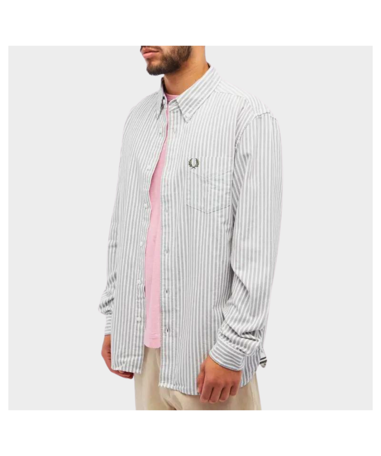 Fred Perry Men's Stripe Oxford Shirt | Grey - M6574-648