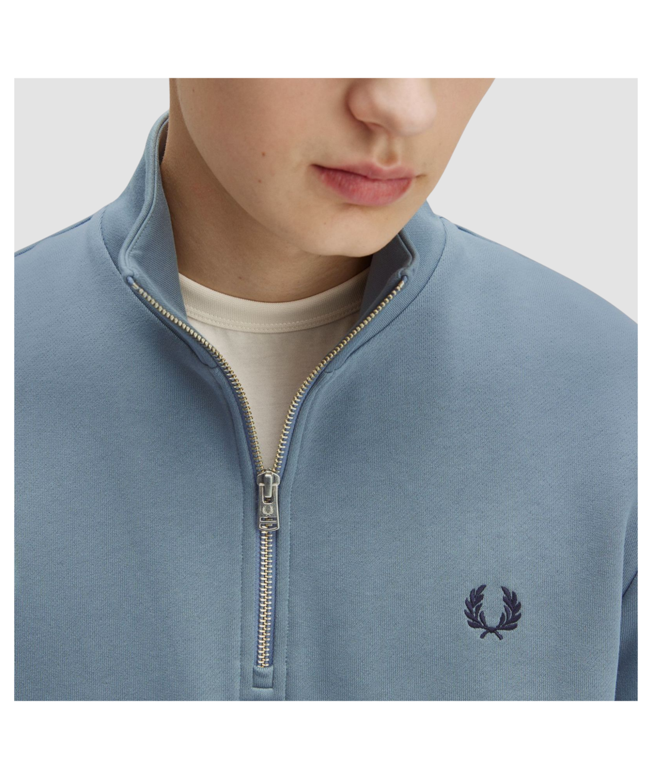 Fred Perry Half Zip Sweatshirt - Stockport Blue / Navy | Kular Fashion