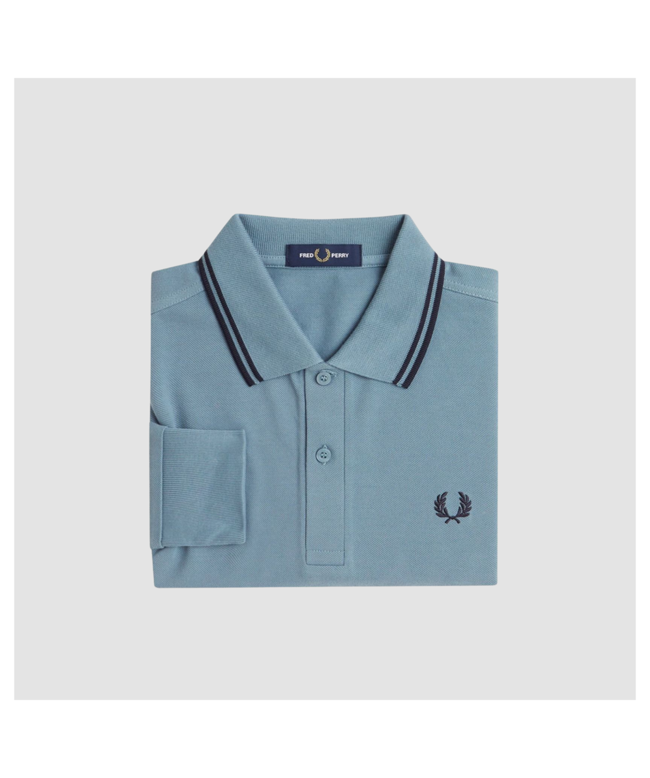 Fred Perry Long Sleeved Polo Shirt - Blue | Kular Fashion