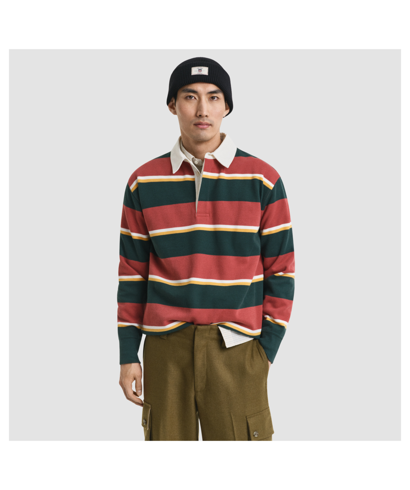 GANT Rugby Shirt | Striped Heavy Rugger | Modern Rust - 2065055-623