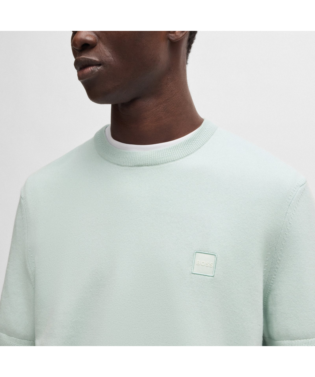 T-shirt BOSS Homme - Maille Mélange Coton & Cachemire - Coupe Décontractée - Manches Courtes - 5