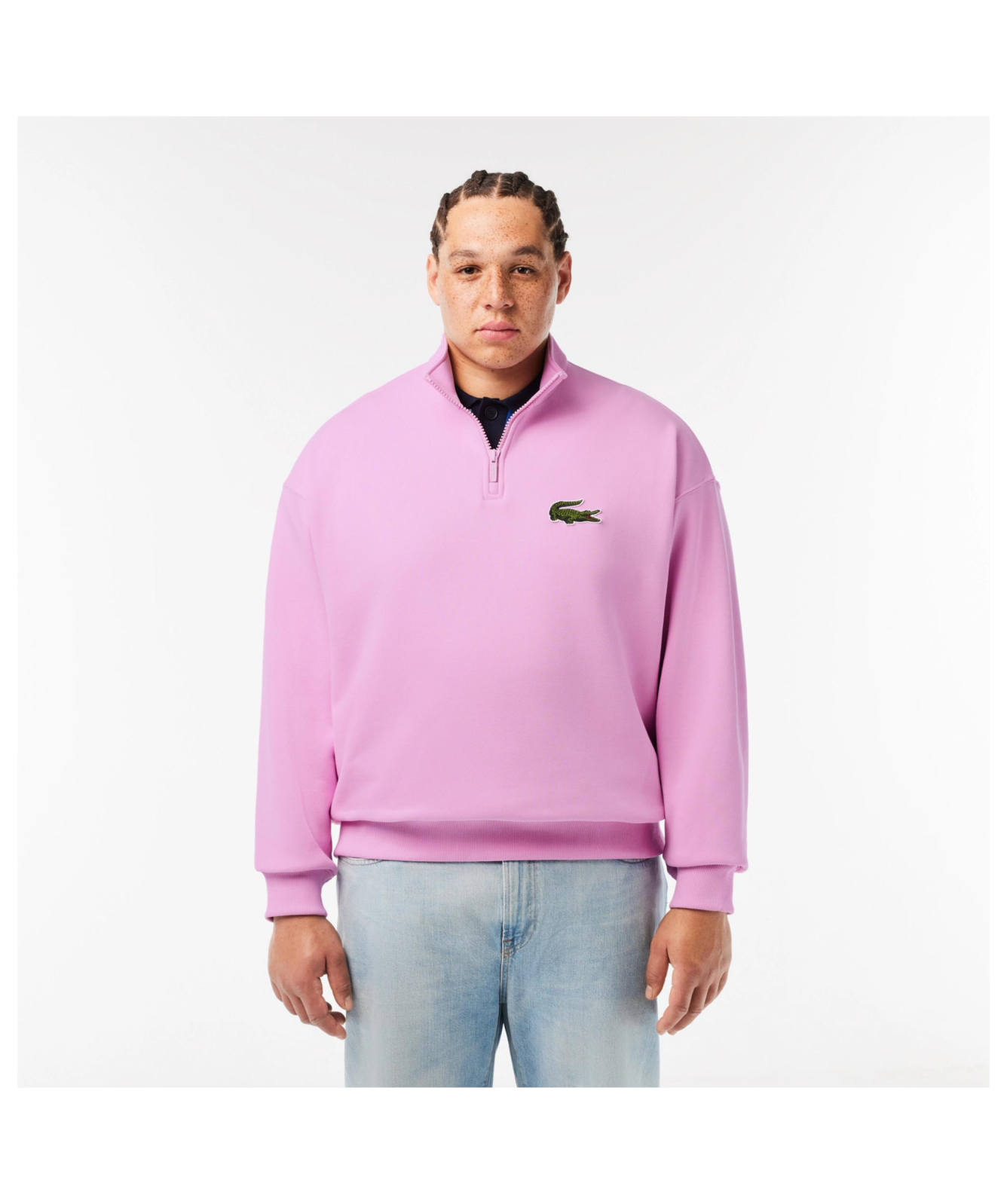 Lacoste Quarter Zip Sweatshirt | Pink - SH0069-00