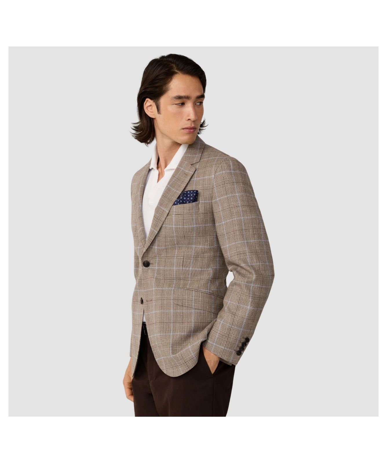Men's Hackett London Classic Fit Check Blazer - Beige | Kular Fashion