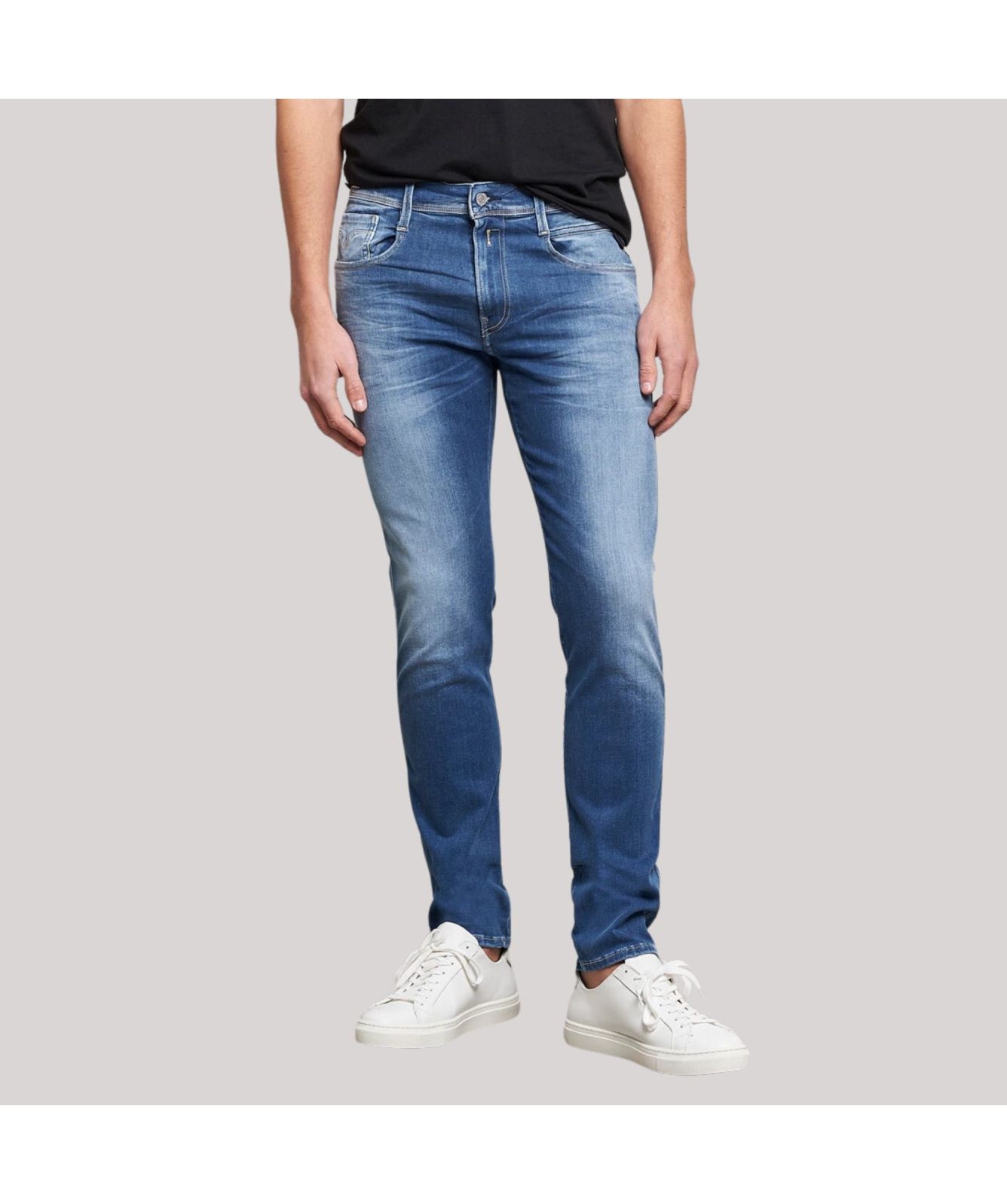 Replay Anbass Hyperflex Slim Leg Jean Light