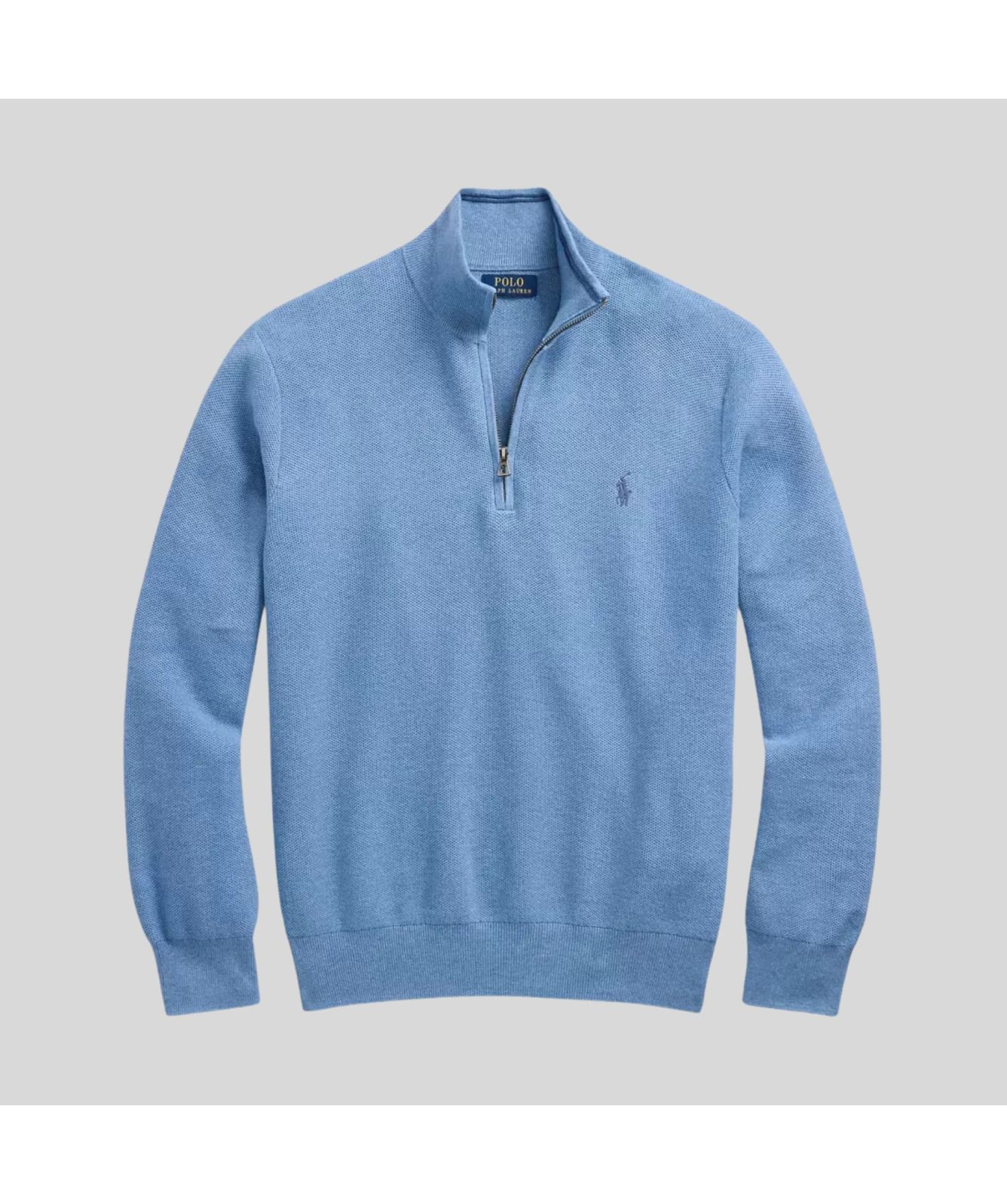 Polo Ralph Lauren Honeycomb Pattern ¼ Zip Cotton Sweatshirt in