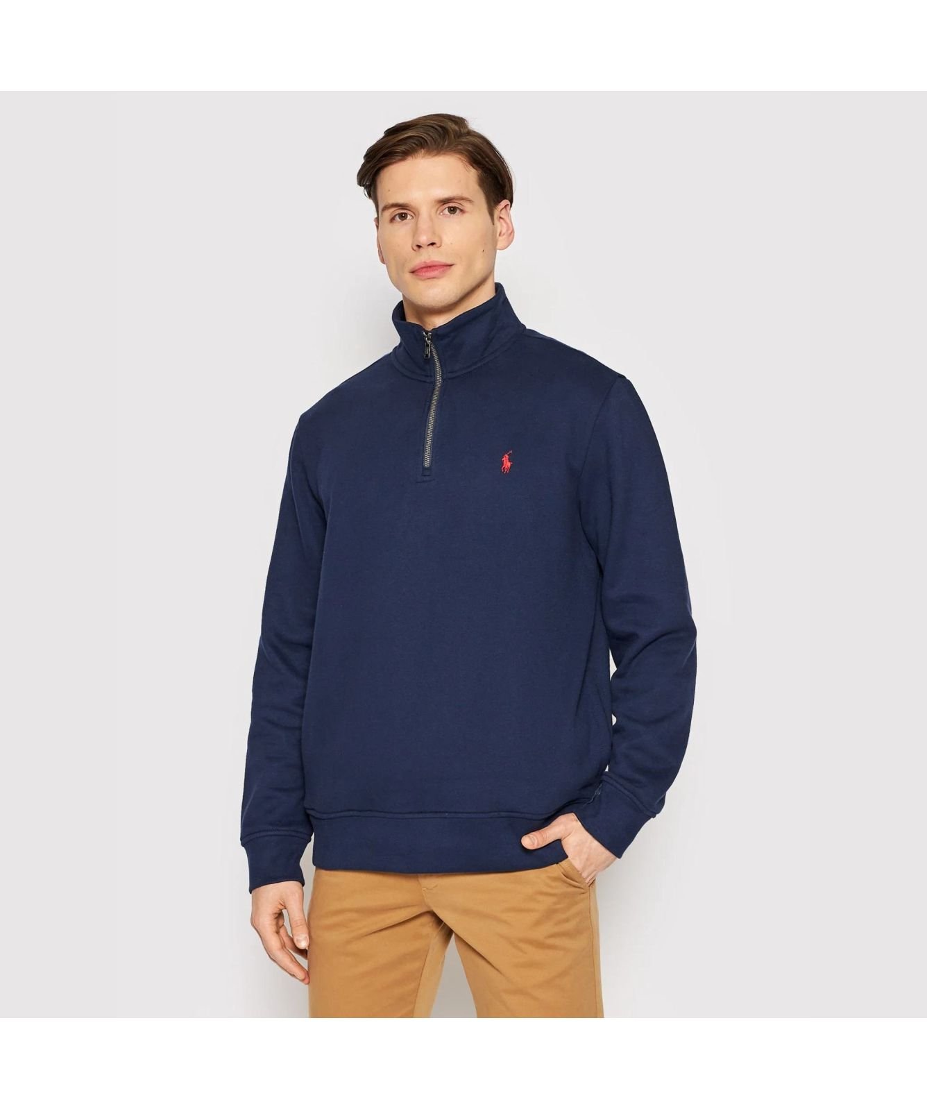 Polo Ralph Lauren Embroidered Logo ¼ Zip Sweatshirt | grey