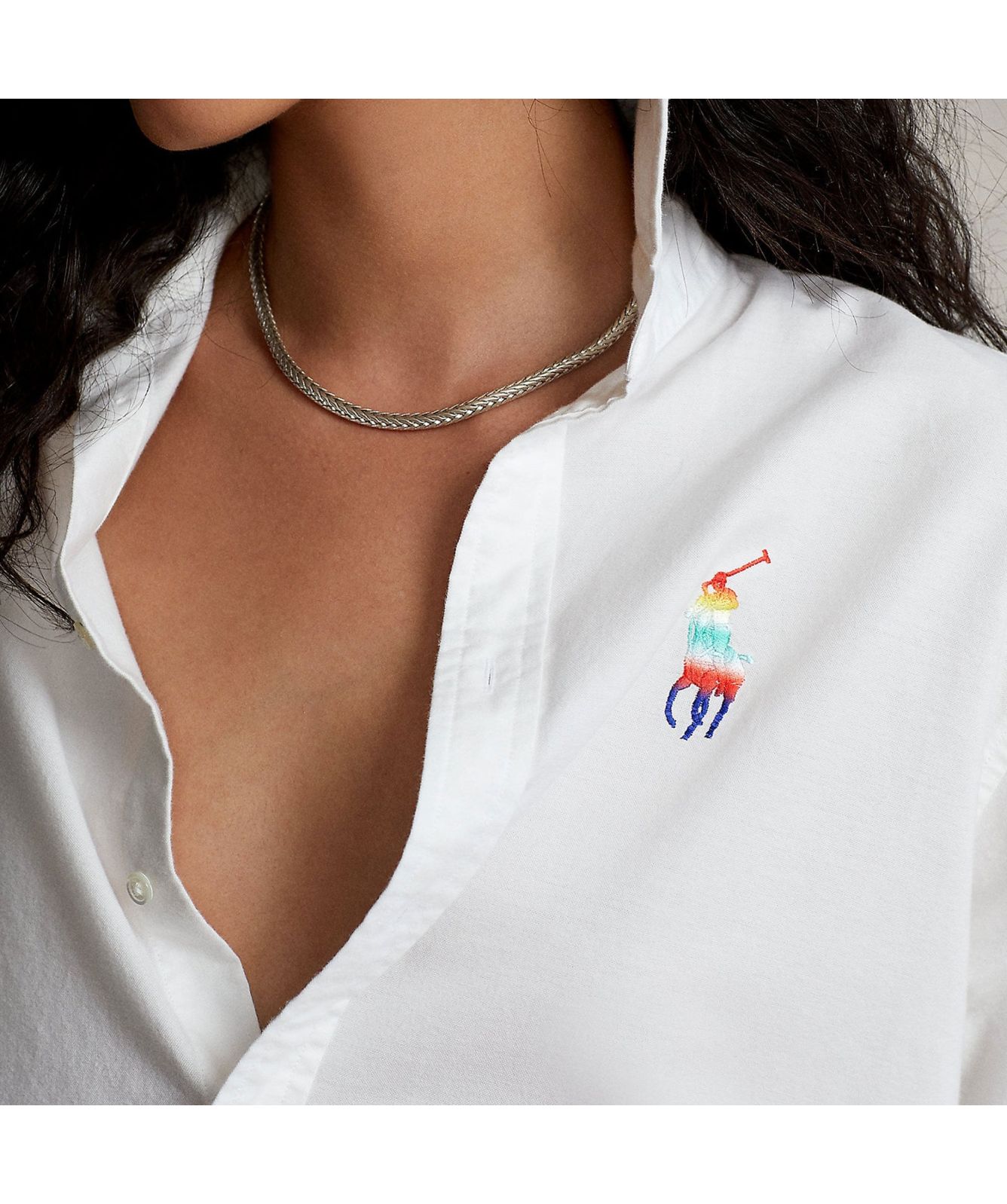 Polo Ralph Lauren Ombré Big Pony Oxford Shirt | White