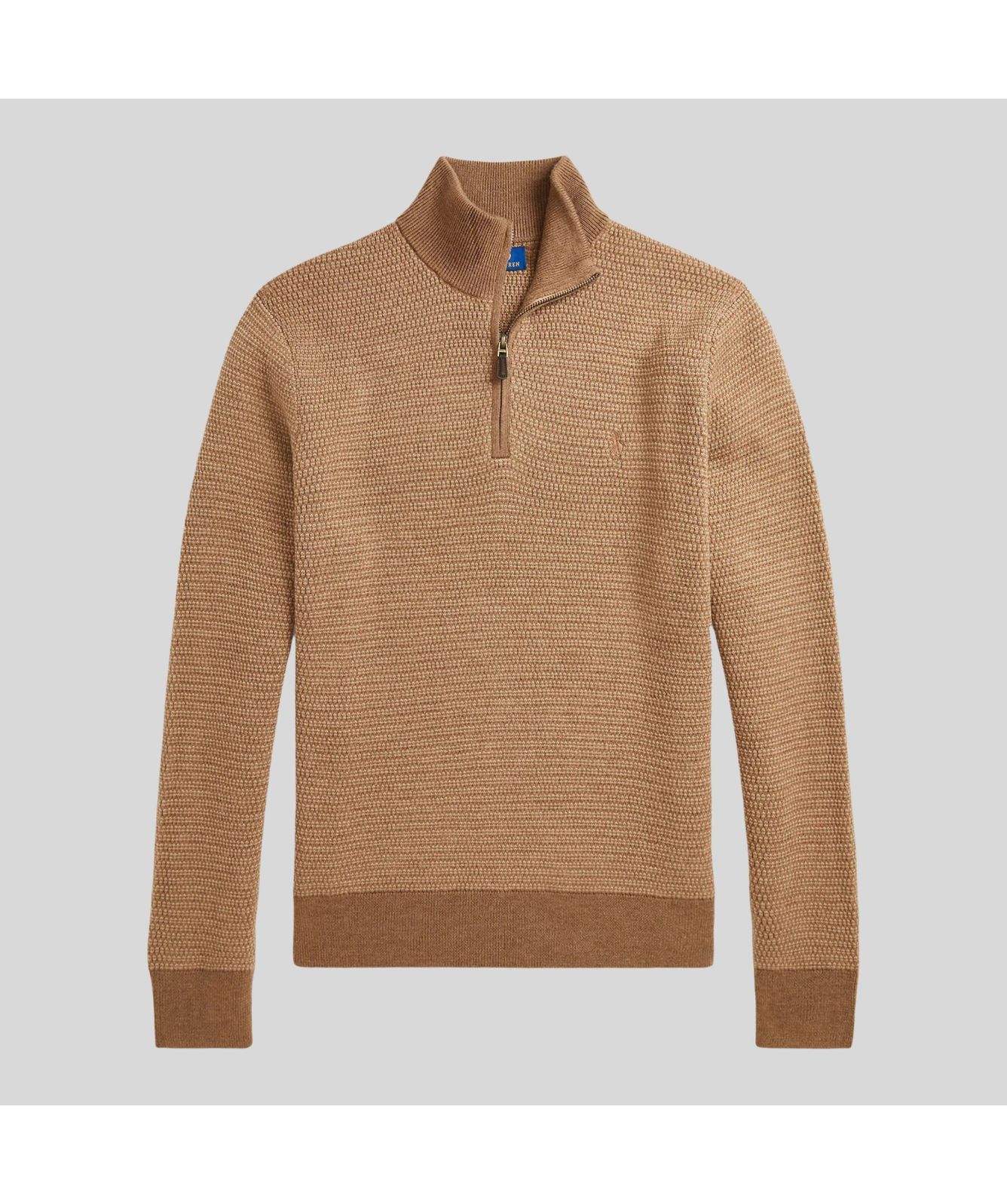 Polo Ralph Lauren Long Sleeves ¼ Zip Wool Jumper | Camel