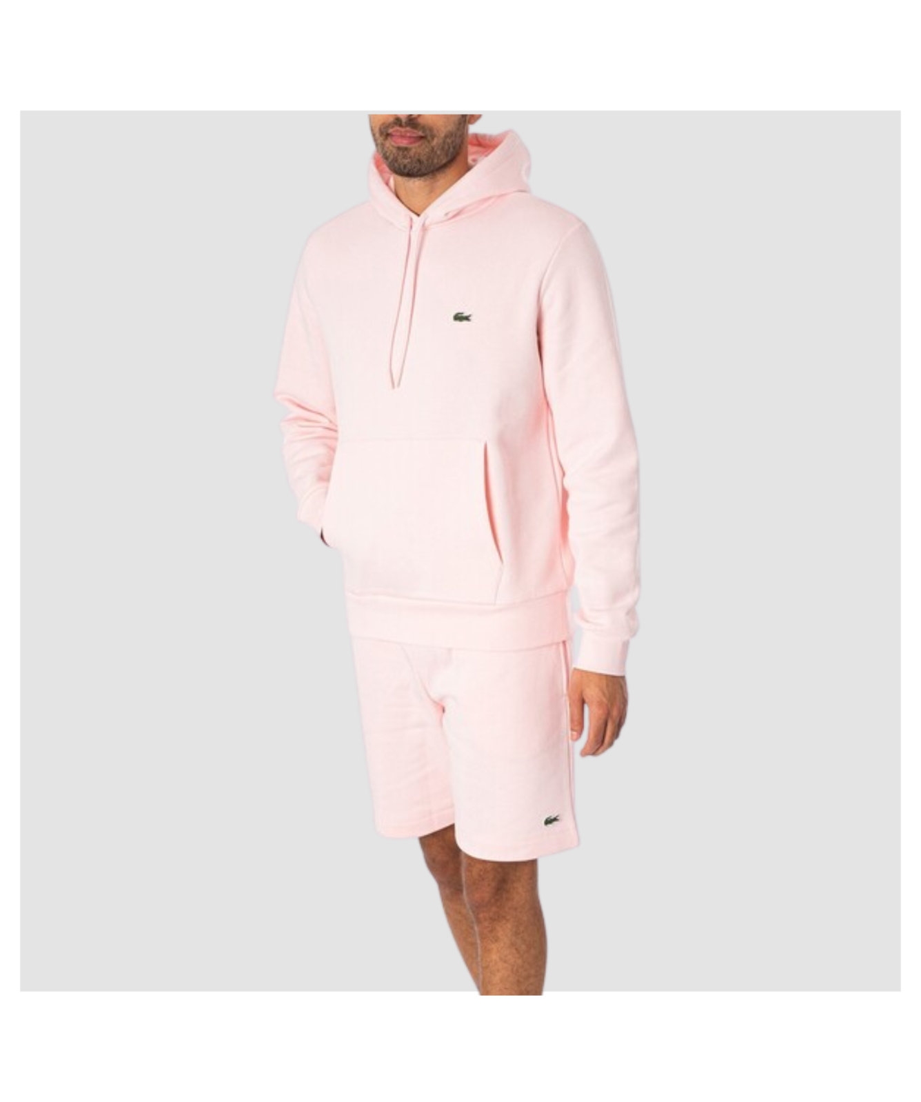 Lacoste Men's Relaxed Logo Hoodie | Lilac - SH9623 00 J2G, Pink