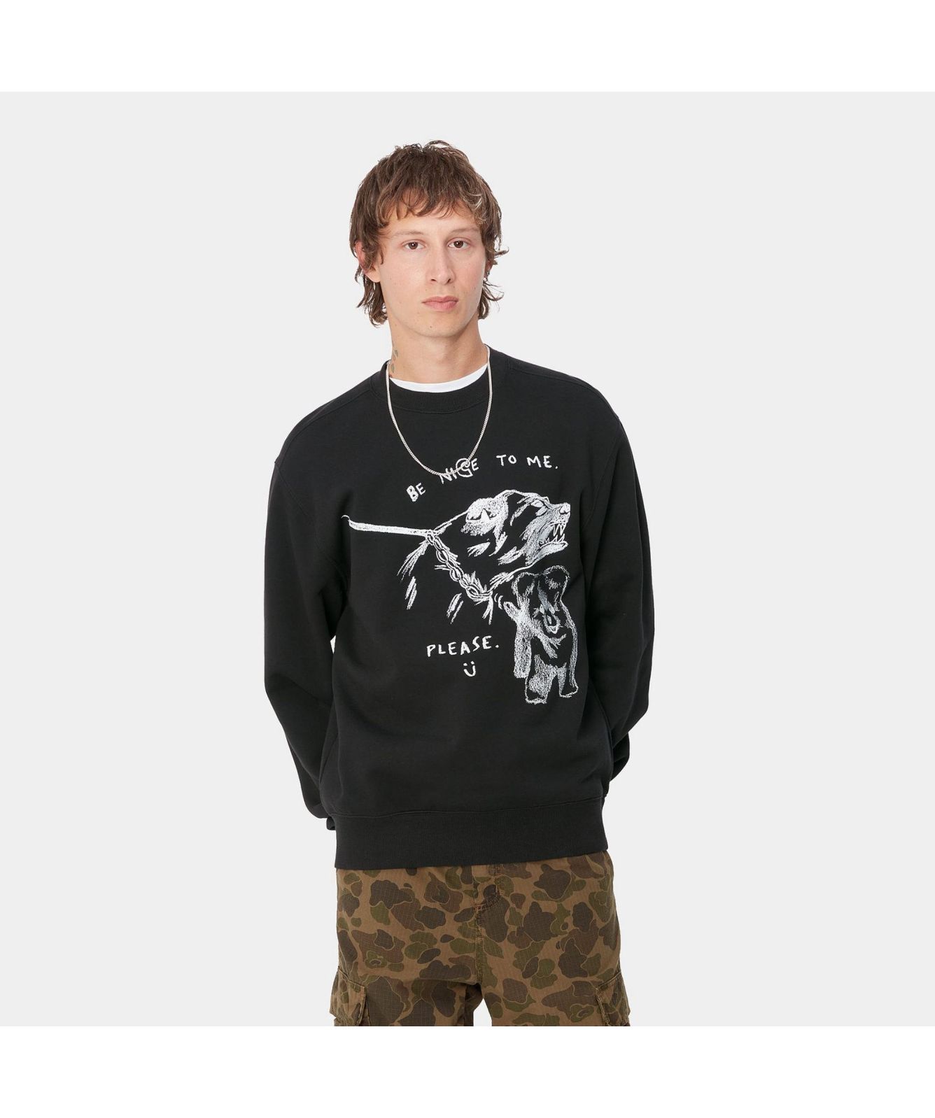 Carhartt WIP Pepe Be Nice To Me Sweatshirt | Grey-1033933-00O