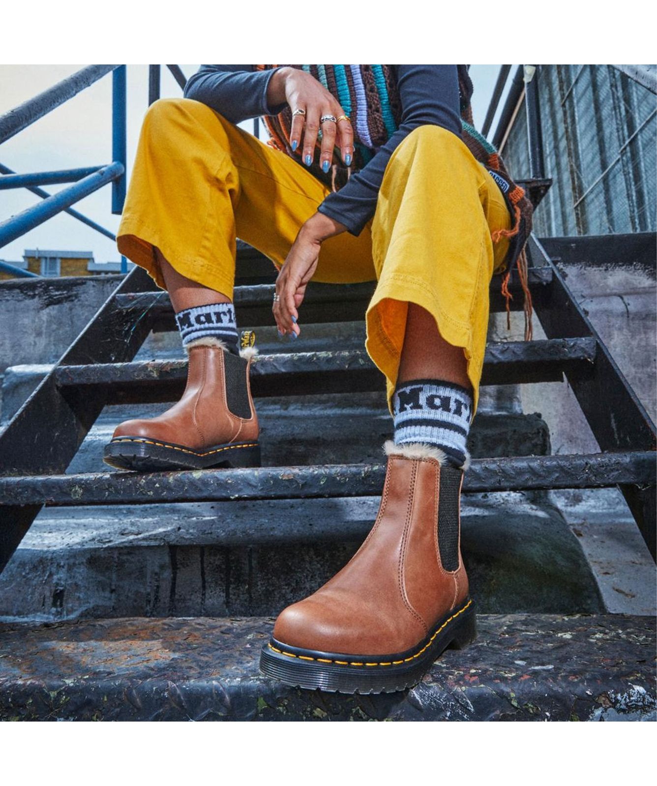 Fur Lined Khaki Dr Marten Boots Martens 2976 Leonore Faux Fur