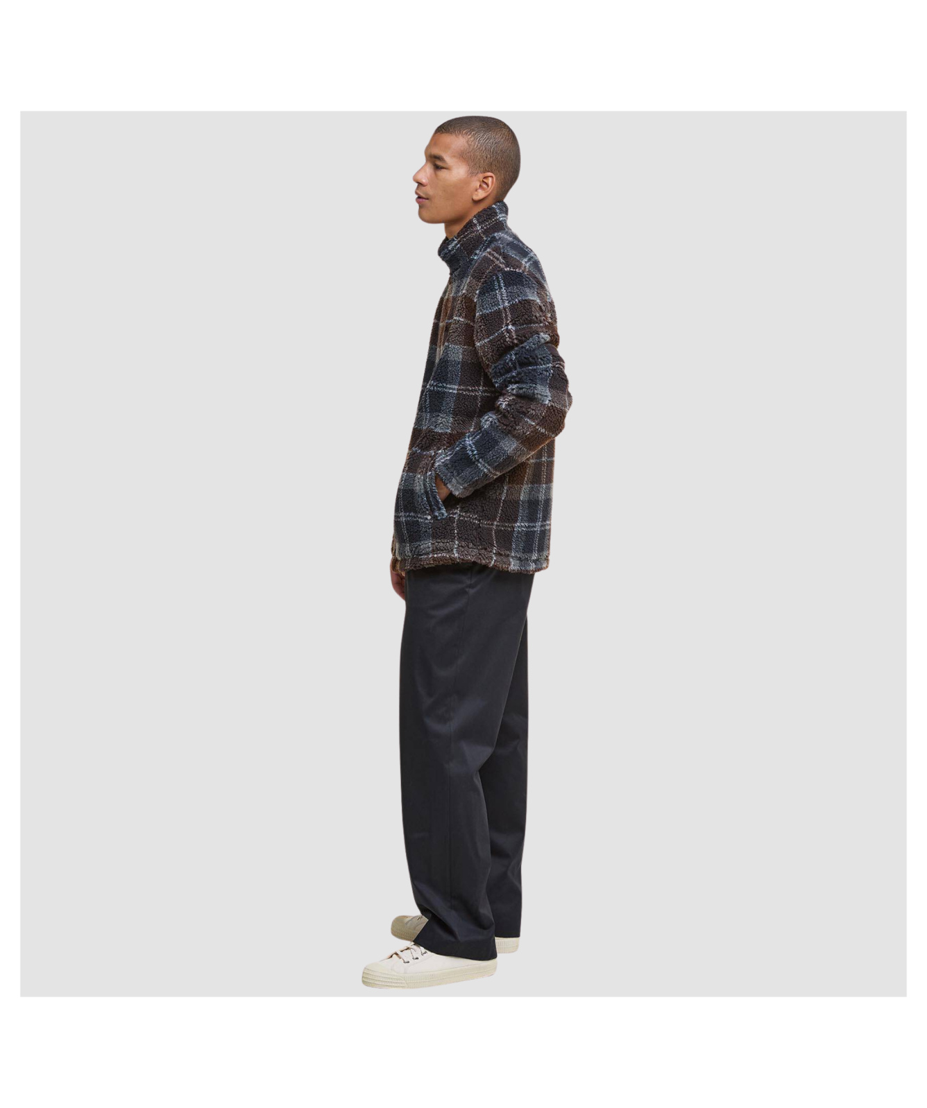 Barbour Sherpa Fleece - Tartan Blue | Kular Fashion