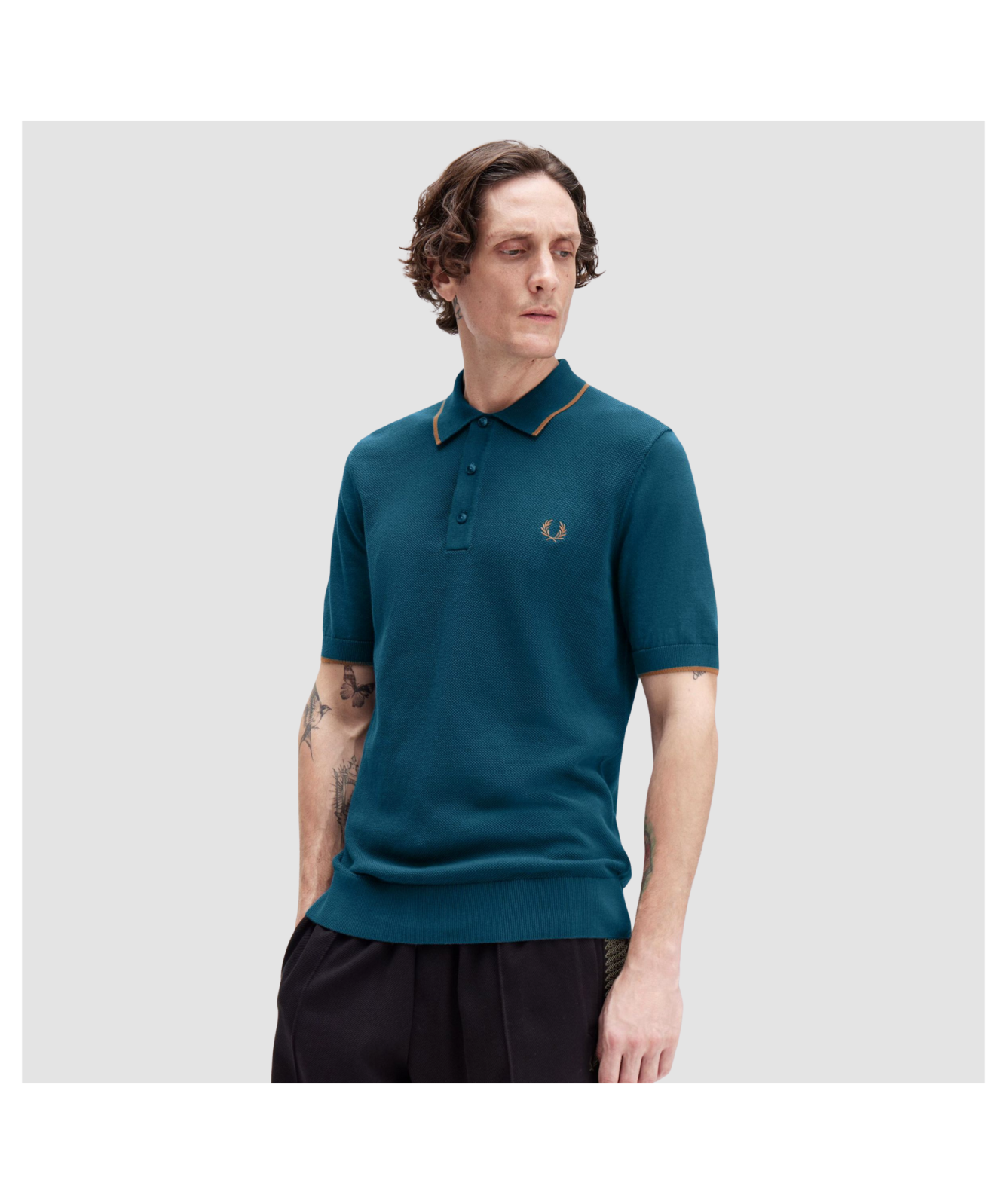 Fred Perry Knitted Polo Shirt | Pique Stitch Knitted Shirt