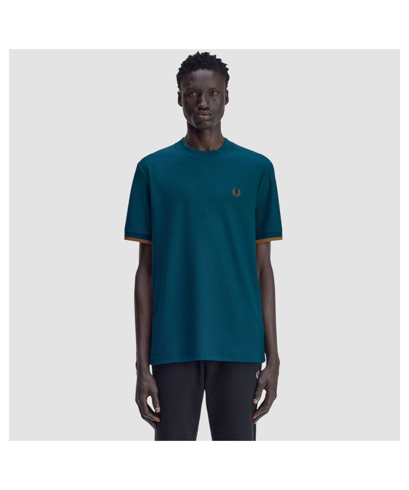 Fred Perry T-Shirt | Tipped Cuff Piqué Shirt | Dark Petrol - M4654-Z23