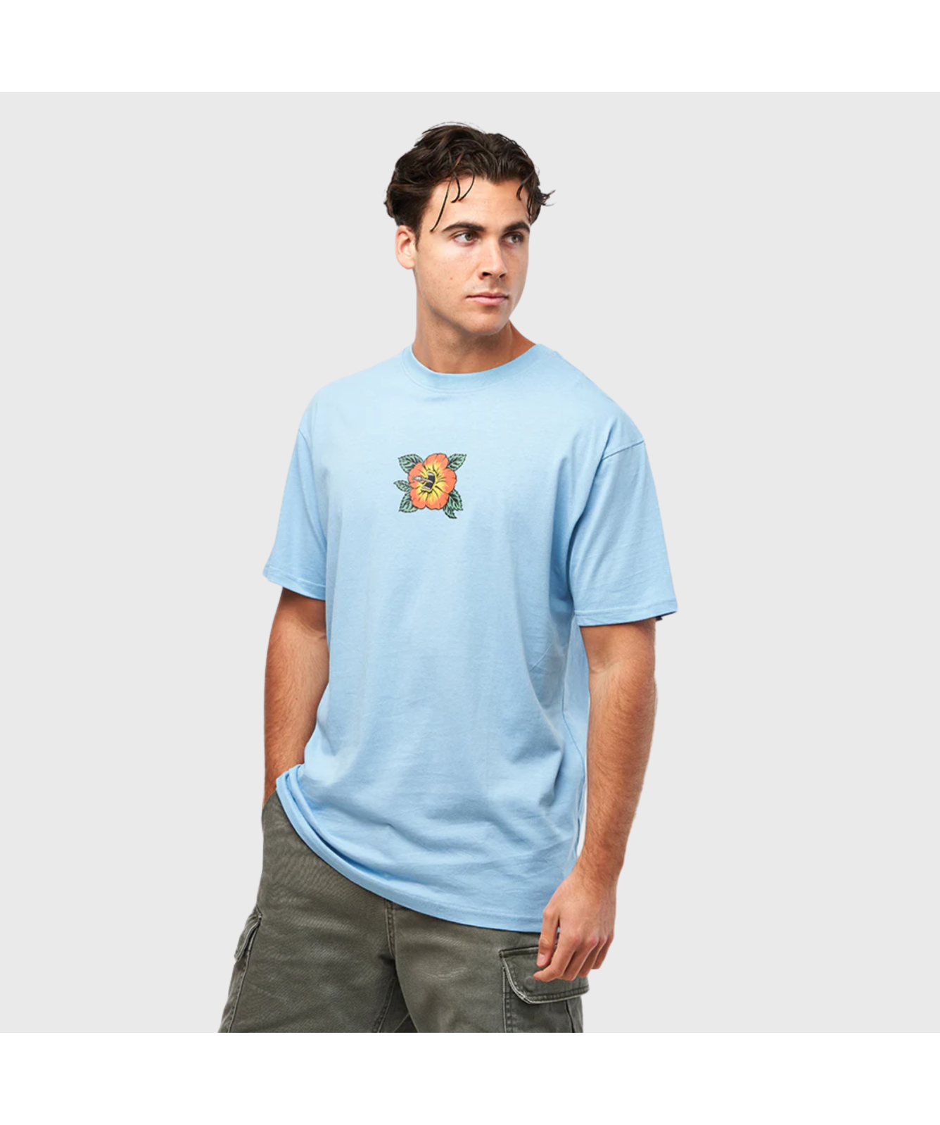 Santa Cruz Screaming Hibiscus Front T-Shirt | (SCA-TEE) Black