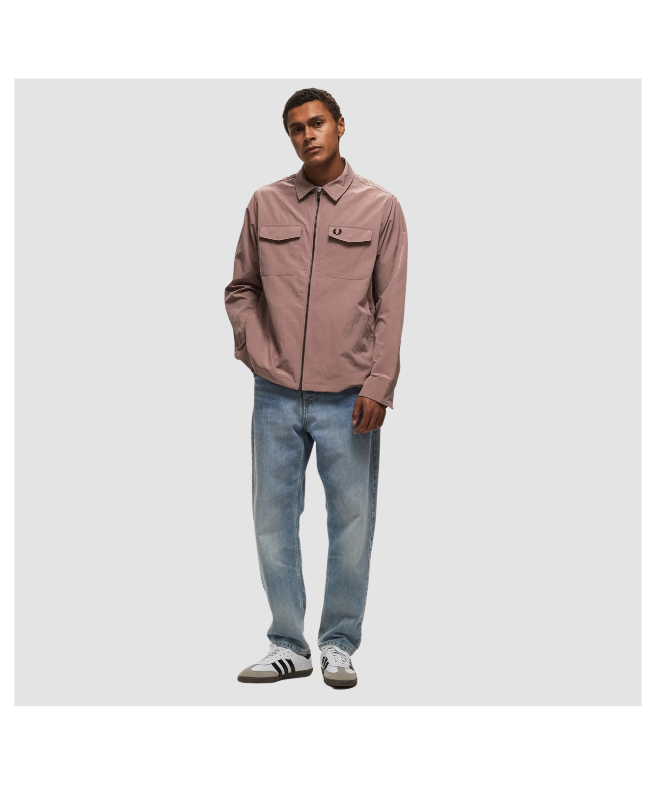 Fred Perry Zip Through Overshirt | Dark Pink - M5684 S52
