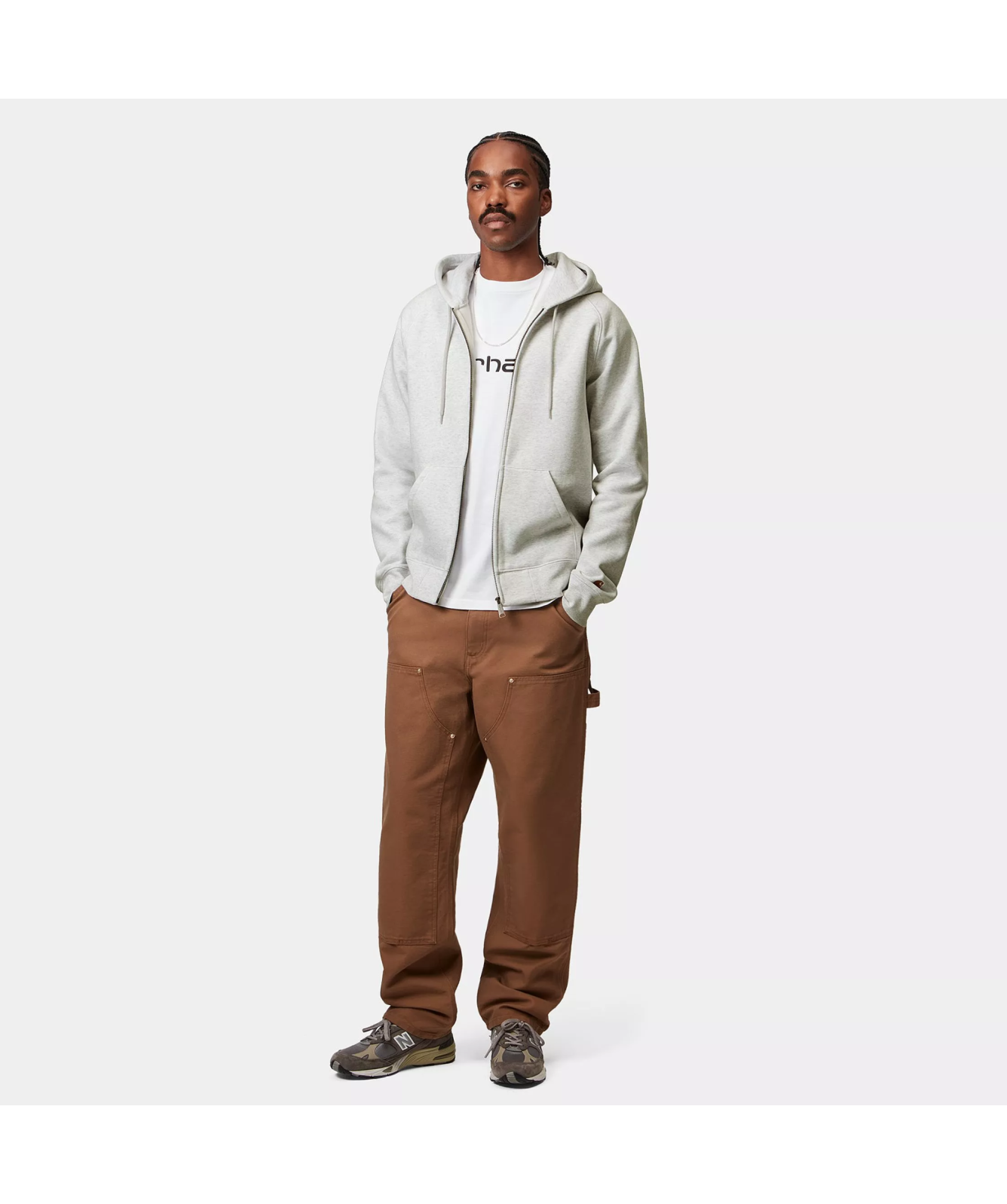 Carhartt WIP Hooded Chase Full-Zip Jacket | Ash Heather