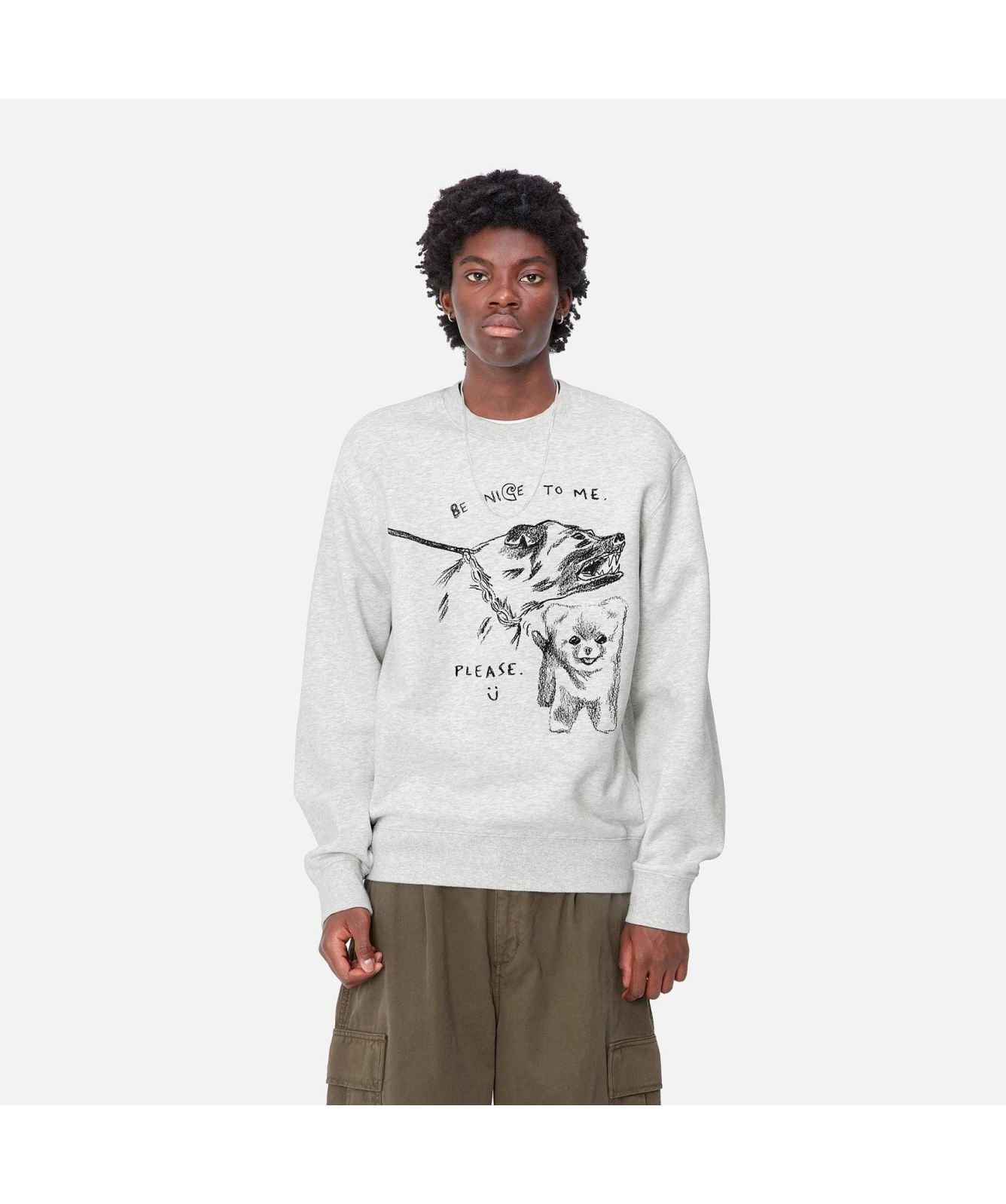 【Carhartt WIP】PEPE BE NICE SWEAT Carhartt WIP Pepe Be Nice To Me Sweatshirt | Grey-1033933