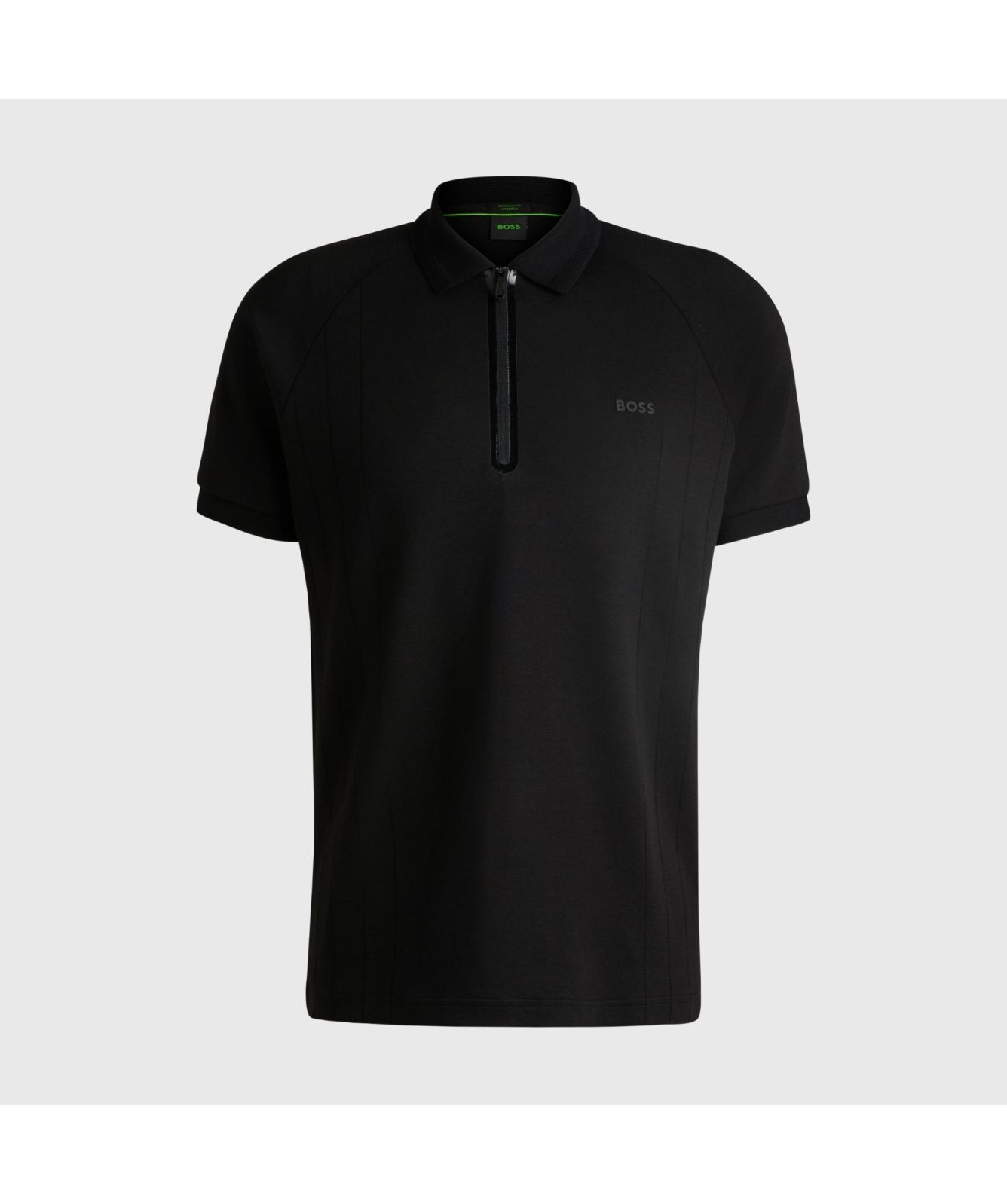 Boss Philix Drop Needle AC Zip Placket Polo T-Shirt | Grey