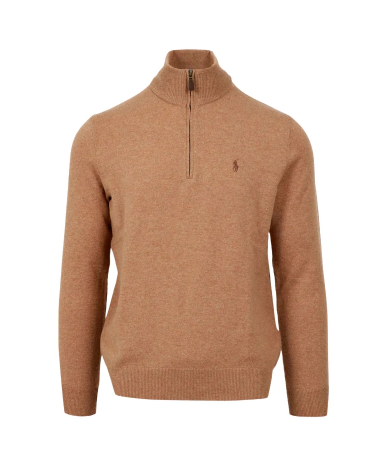 Polo Ralph Lauren Lambswool Quarter Zip Jumper | Brown