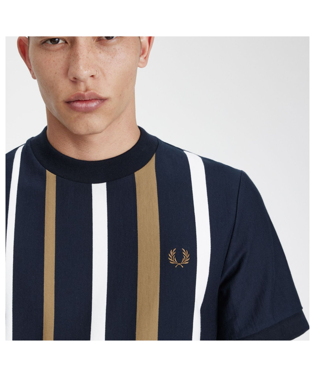 フレッドペリーGradient Stripe Ls Polo Shirt Ombre Stripe Long Sleeve Polo Shirt(M 608：NAVY): | FRED