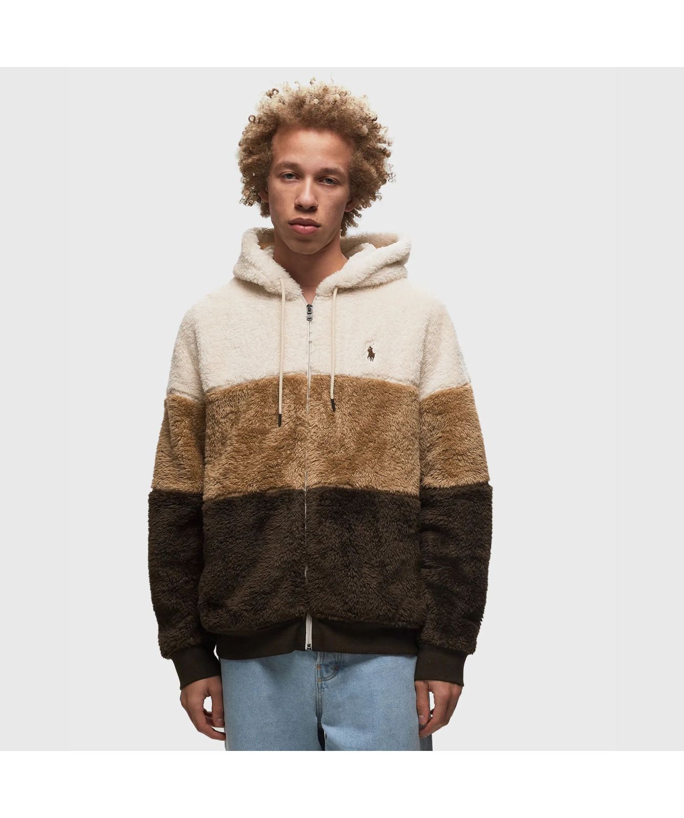 Polo Ralph Lauren Stripe blocks Soft Fleece Jacket | Brown