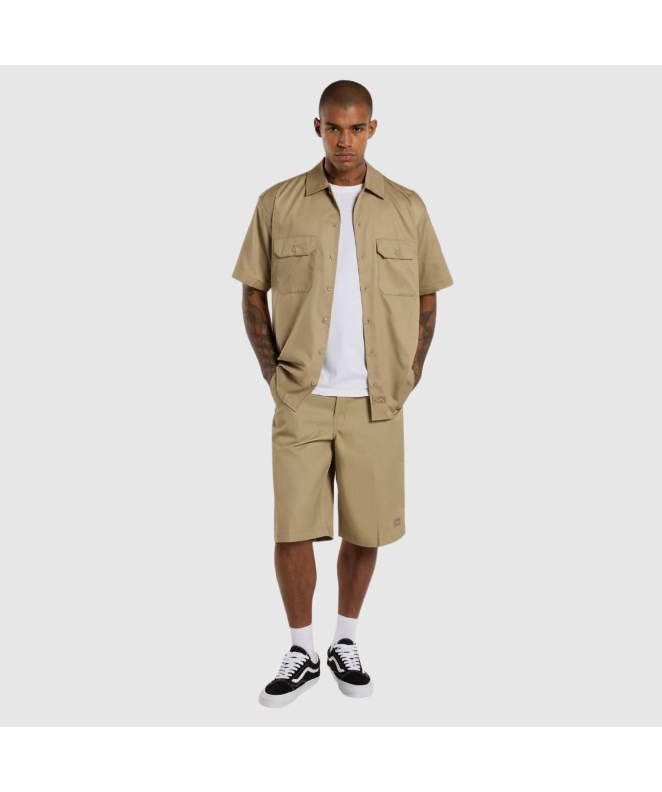 Dickies Relaxed Fit Short Sleeves Work Shirt Khaki-DK0A4XK7KHK1