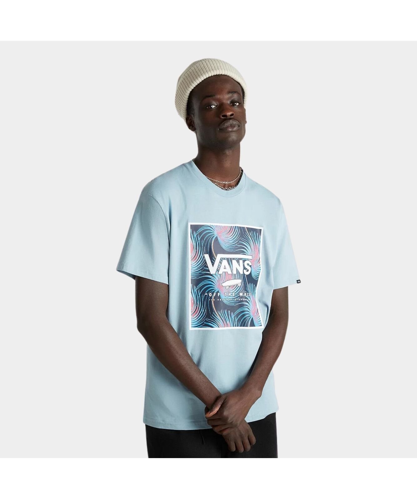 ◆VANS◆バンズ CLASSIC PRINT BOX Tシャツ Vans Classic Print Box Men's Tee in blue-VN0A5E7YCZI-orange