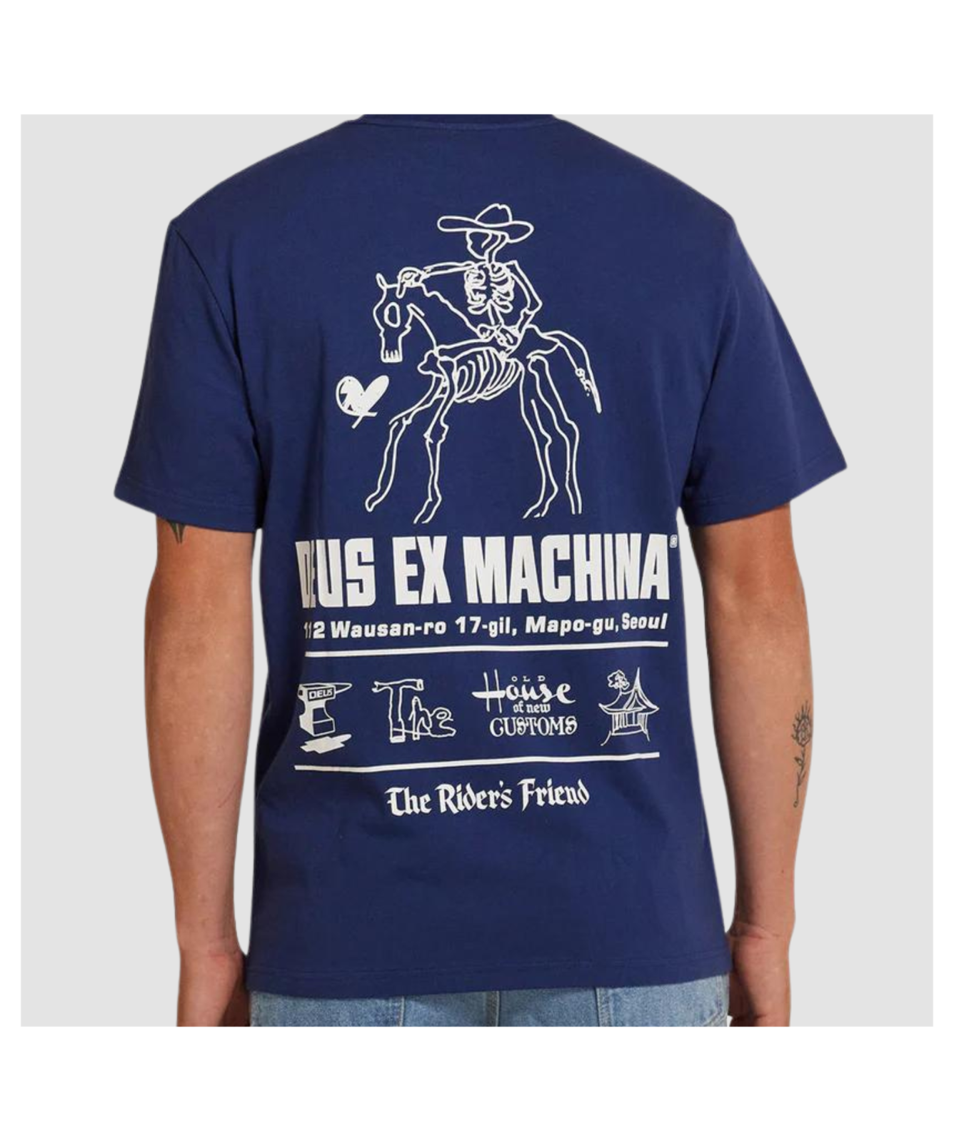 Deus Ex Machina Men's Seoul Address Tee | Blue - DMF241716C-MEC Deus Ex Machina Men's Seoul Address Tee | Blue - DMF241716C-MEC