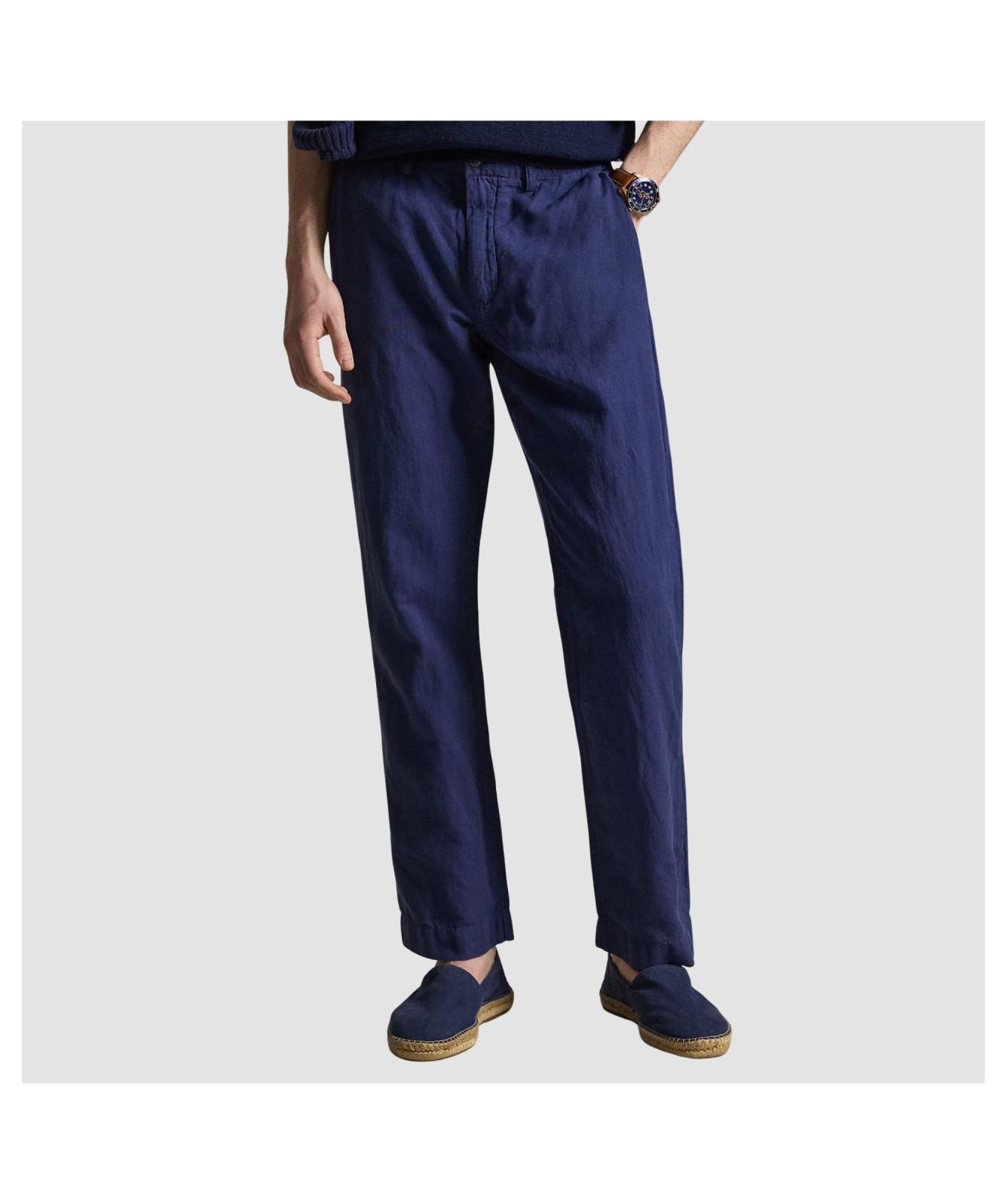 Men's Polo Ralph Lauren Bedford Linen-Cotton Trousers - Navy