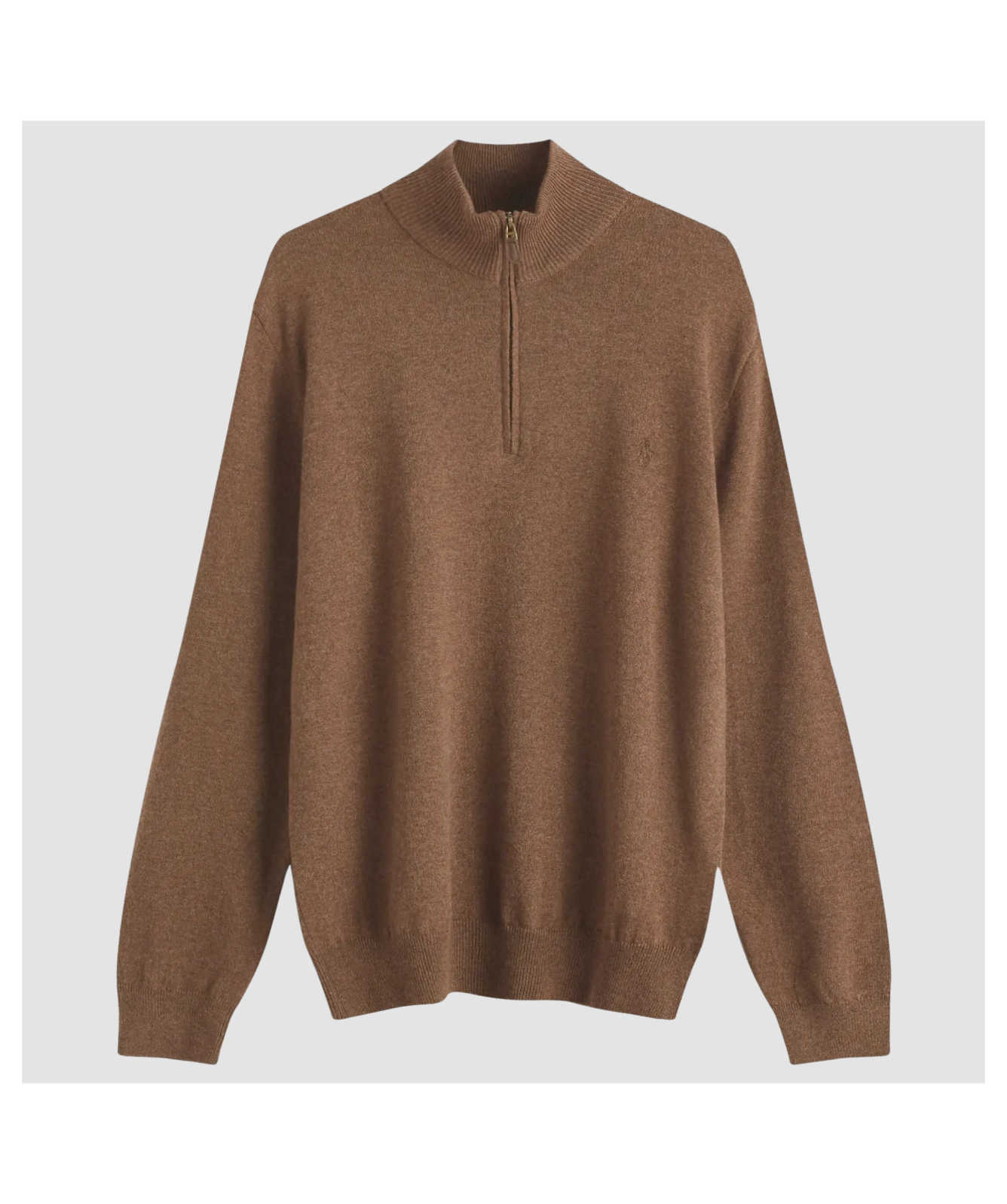 Polo Ralph Lauren Lambswool Quarter Zip Jumper | Brown