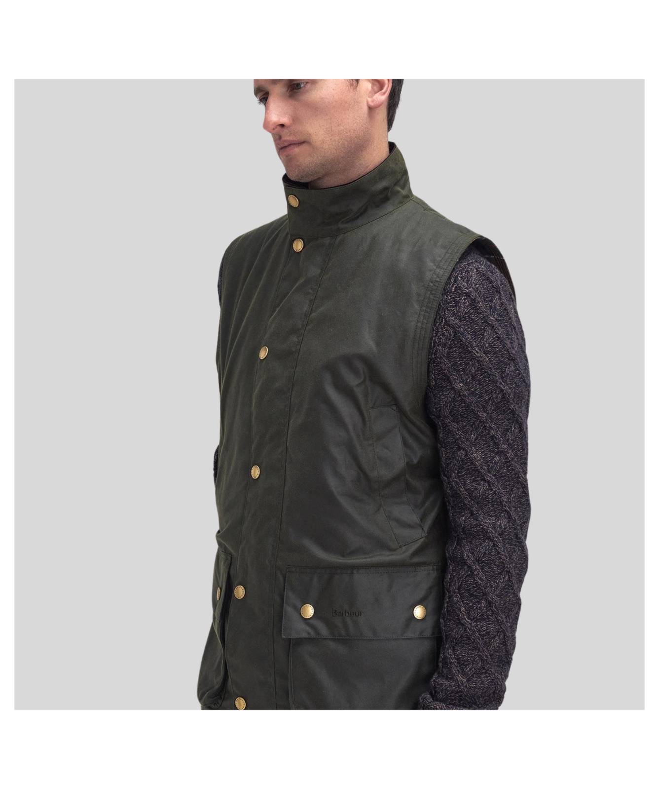 Barbour Men's Westmoreland Wax Gilet | Olive - MWX0723OL71L99