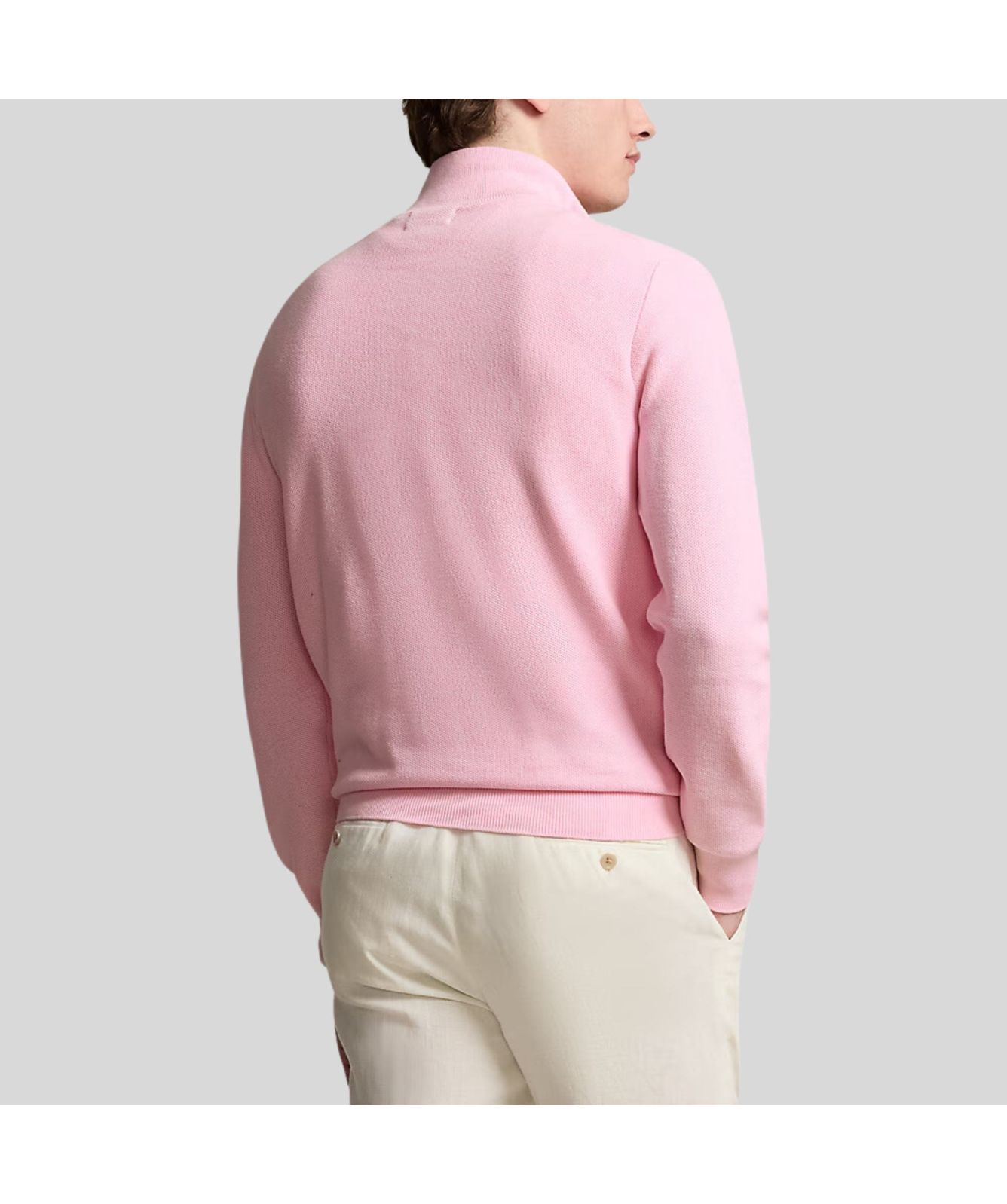 Polo Ralph Lauren Honeycomb Pattern ¼ Zip Cotton Sweatshirt in