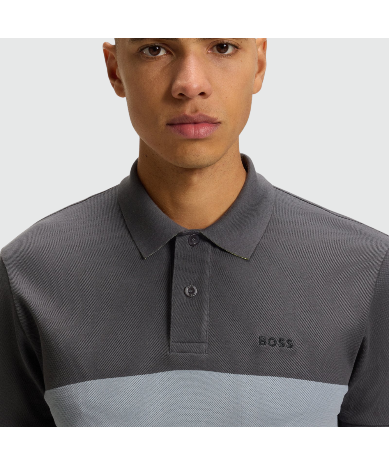 BOSS Stripe Zone Polo Shirt - Grey | Kular Fashion