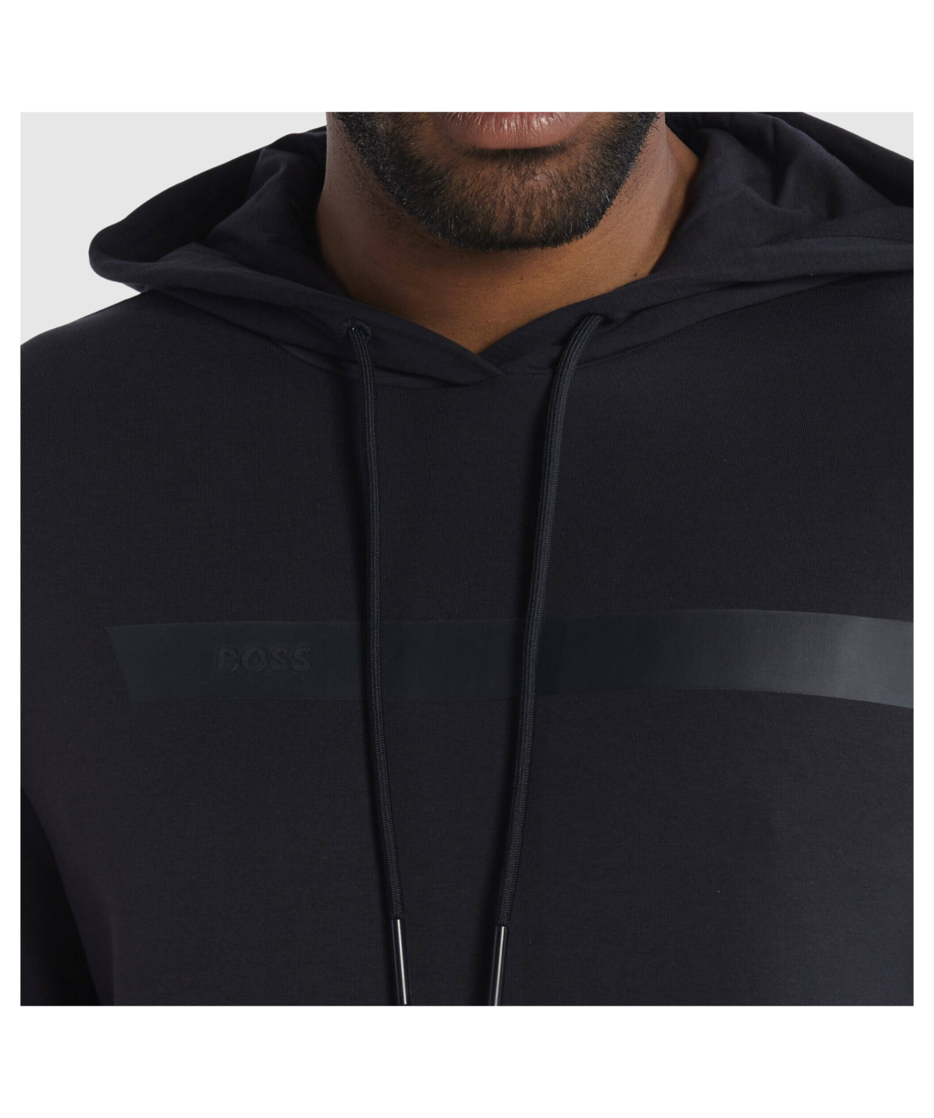 スウェット・トレーナー BOSS Soody 1 Logo-raised Drawstring Hoodie Black BOSS Soody 1 Logo-raised Drawstring Hoodie Black