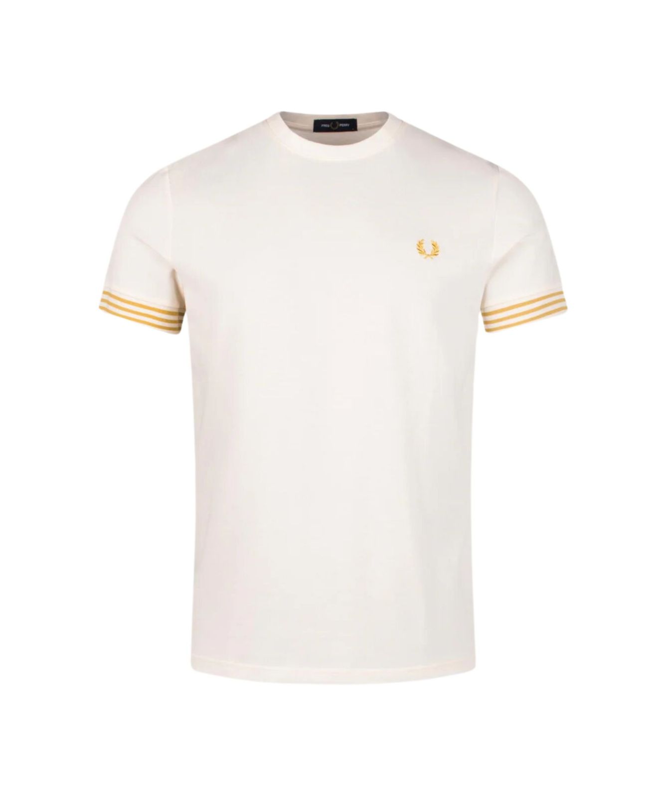 FRED PERRY☆ Striped Cuff T-Shirt CHAMPIONS GOLD Fred Perry Striped Cuff T-Shirt | Sand-M7707-R96-Black-198