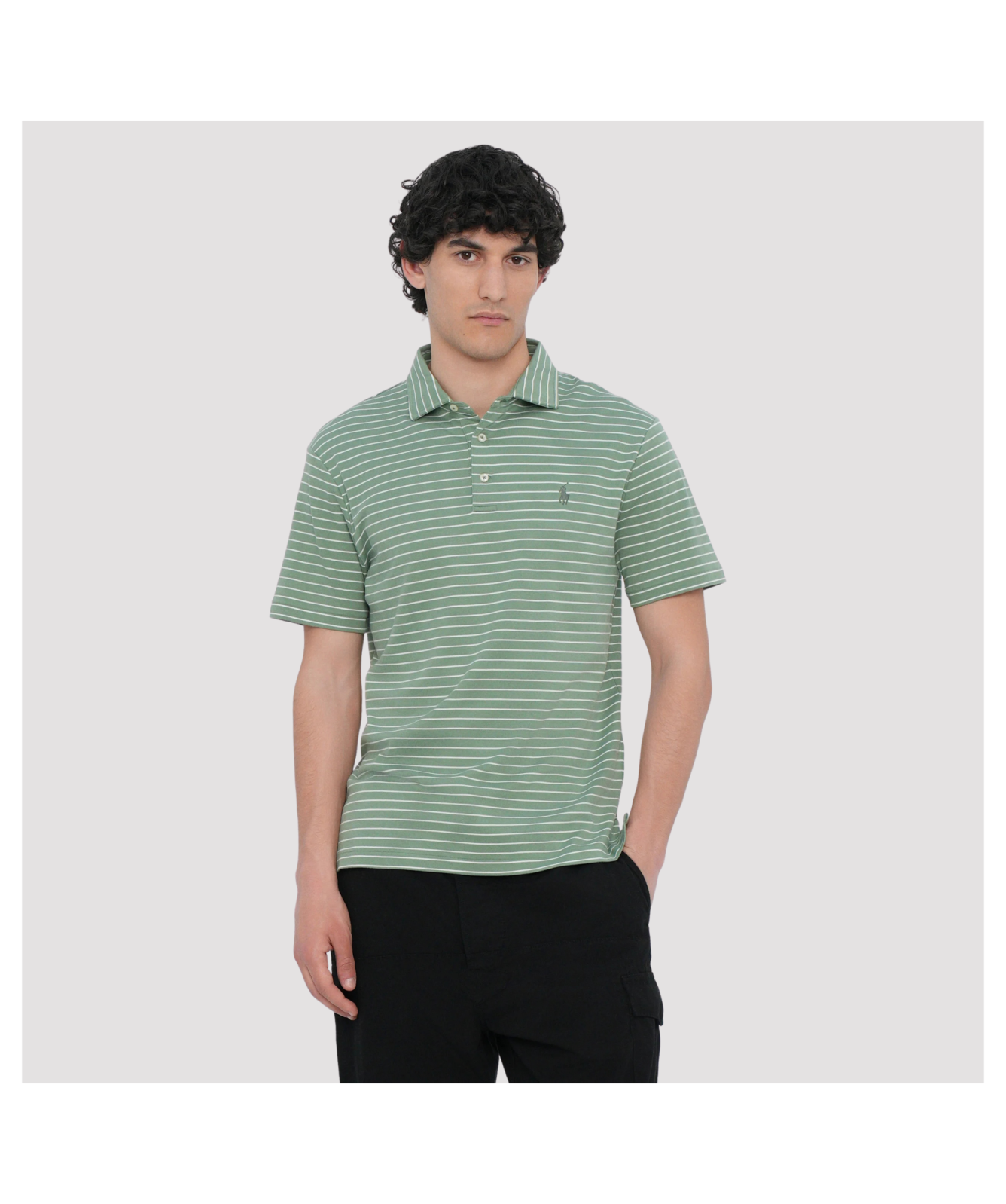 Polo Ralph Lauren Pony Embroidered Striped Polo Shirt Fatigue