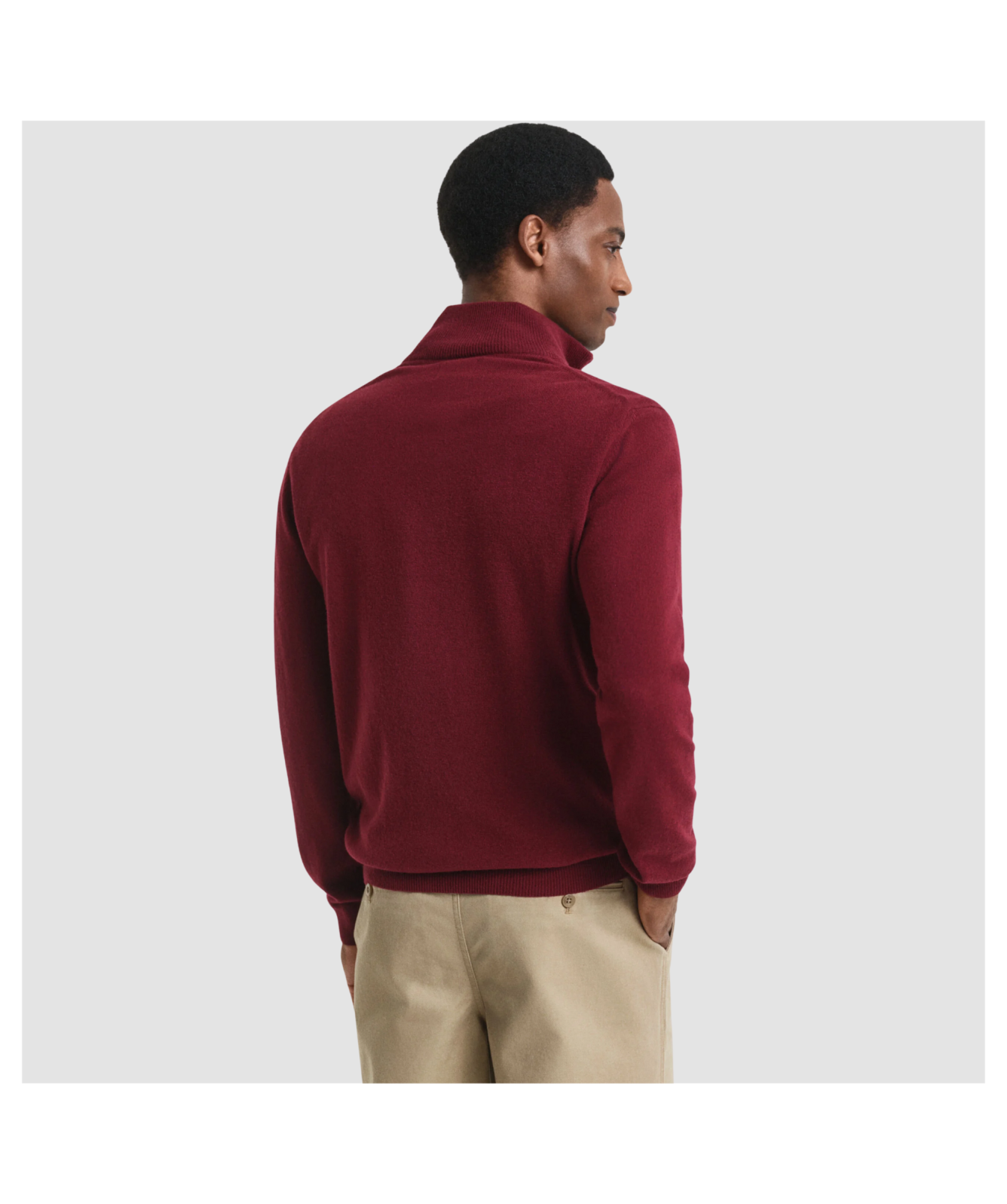 新品　GENTLEMAN KNIT ボルドー スビンプラチナム ミドルゲージクルーネックニット ネイビー