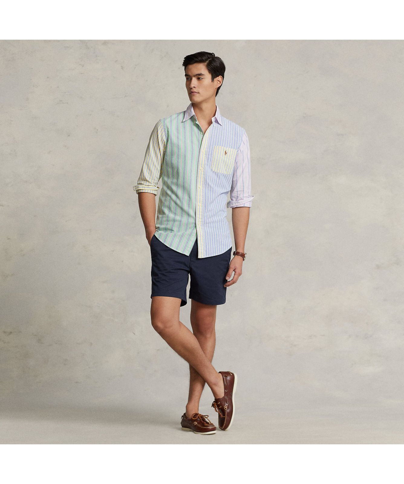 Polo Ralph Lauren Men's Striped Oxford Fun Shirt Green