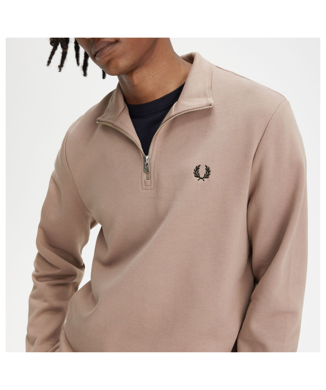 Fred Perry Half Zip Sweatshirt | Beige, Blue, Pink or Sky