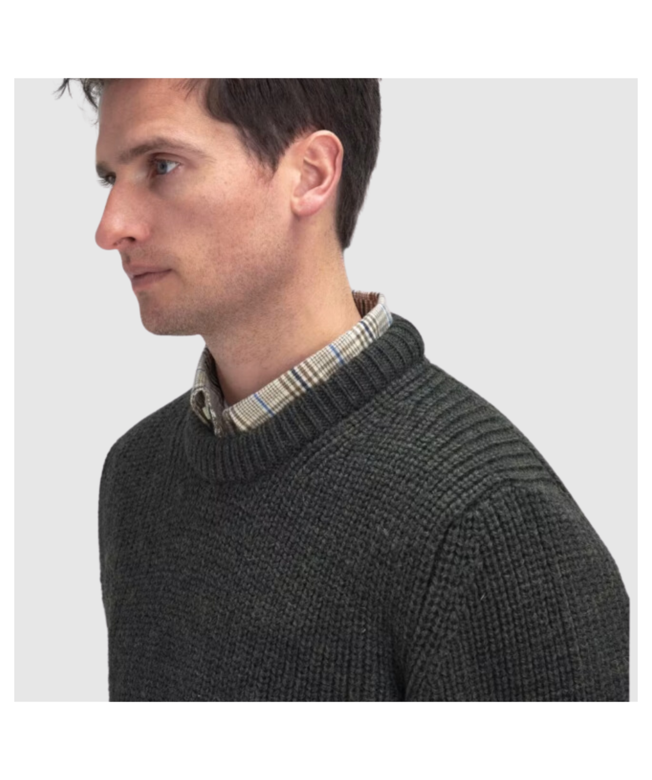 Barbour Men's New Tyne Crewneck Sweater Khaki MKN789KH71