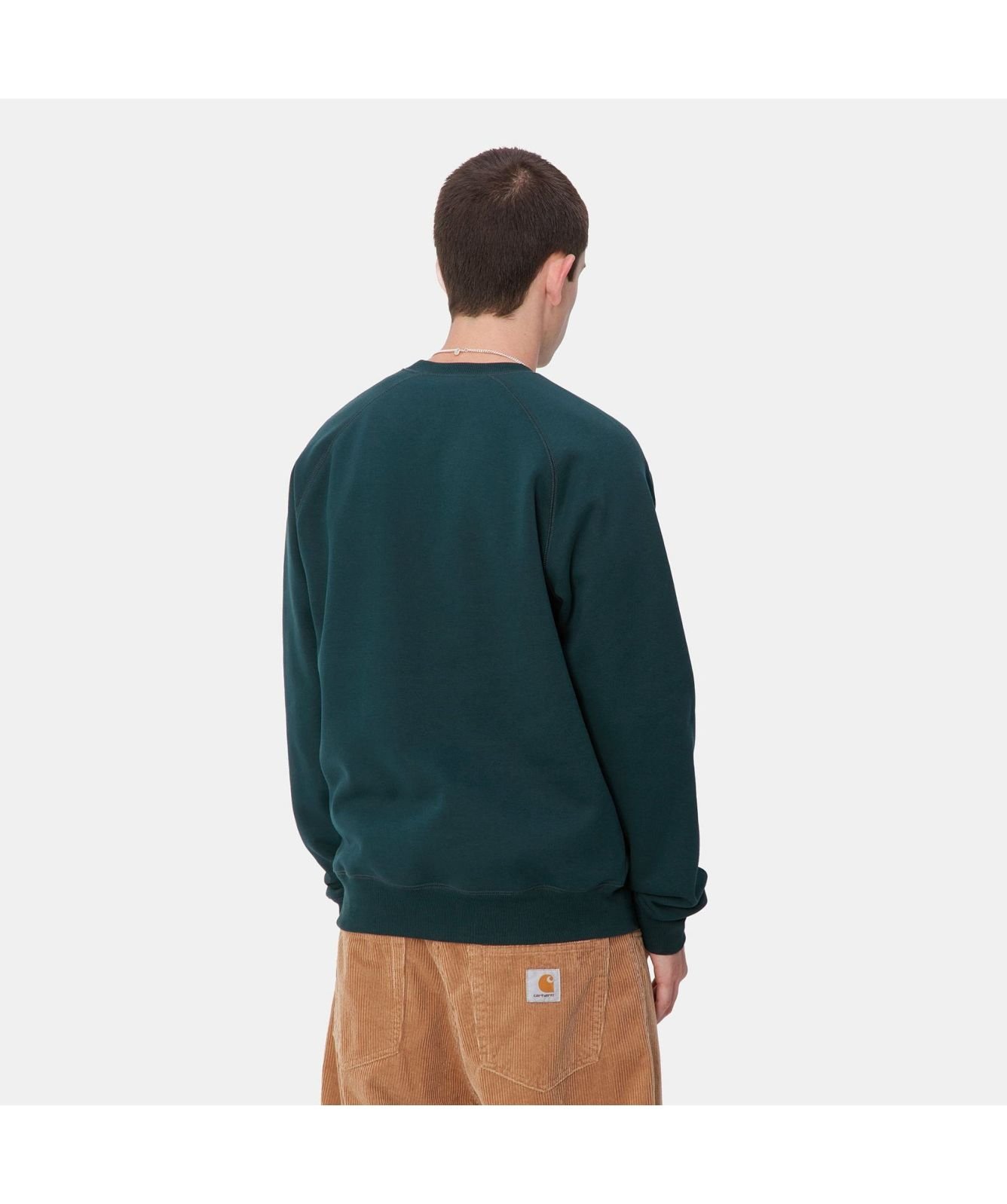Carhartt WIP Chase C-Neck Sweatshirt | Blue-I033660-2GQ-tan