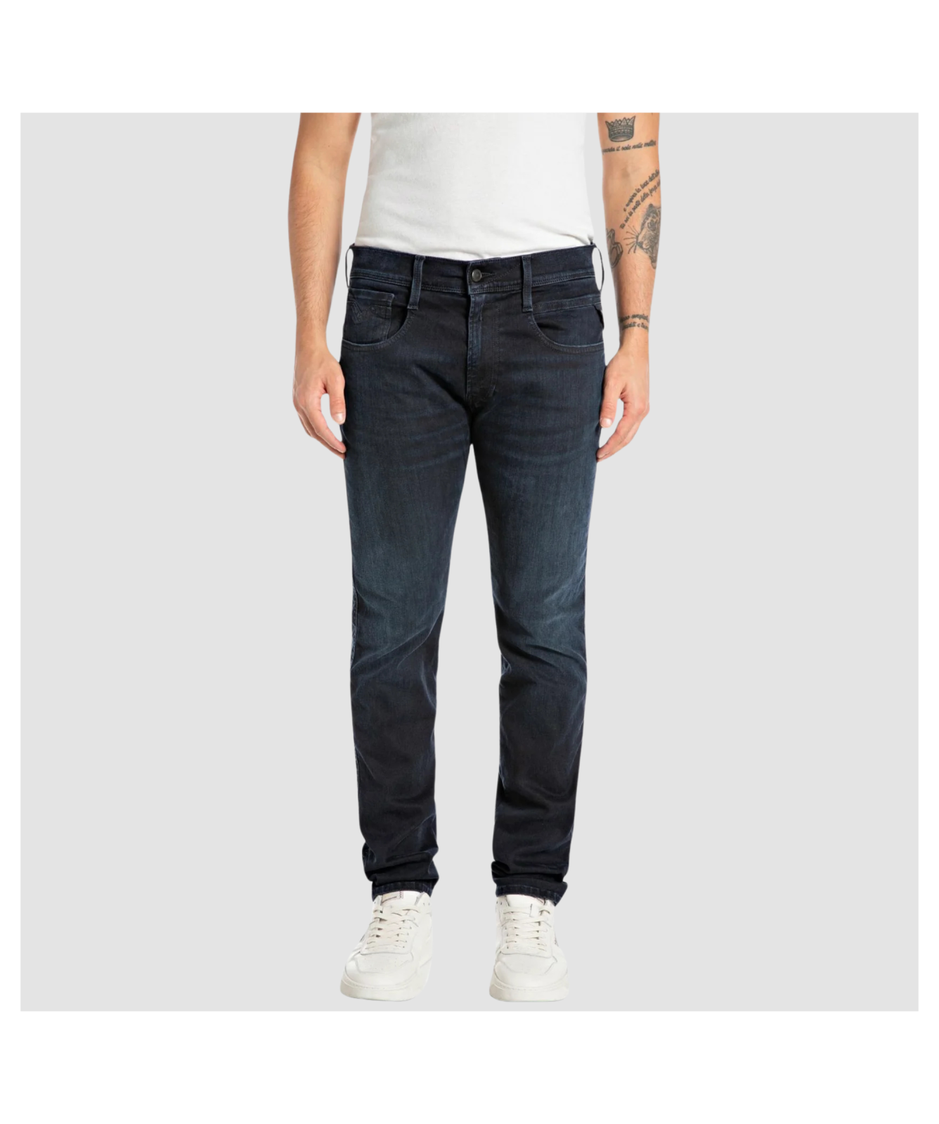 Replay Anbass slim fit jeans voor heren met powerstretch, blauw (mediumblauw 009), W33 x L36