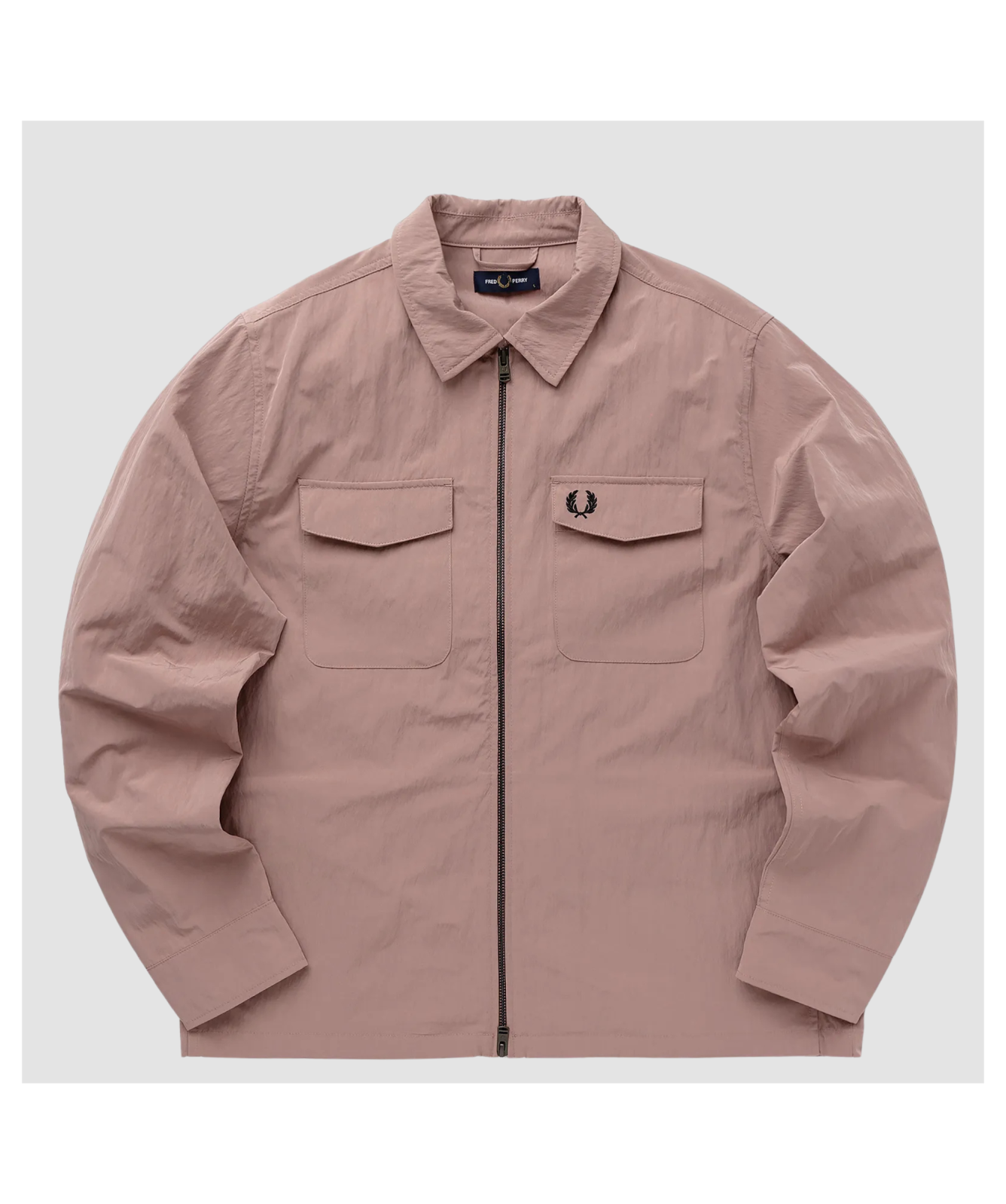 ジャケット・アウター FRED PERRY HEAVYWEIGHT SWEAT OVERSHIRT Zip Through Lightweight Textured Overshirt Navy | Fred Perry | EQVVS