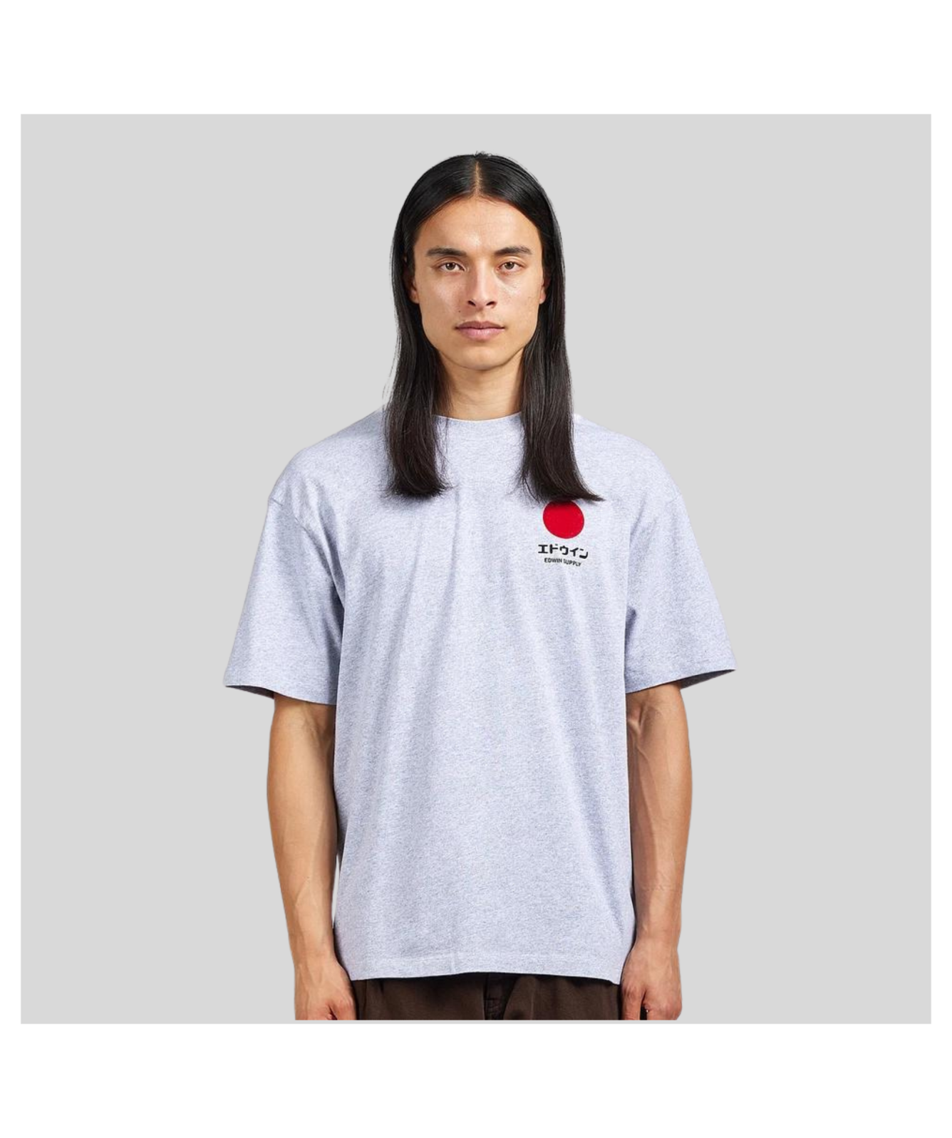 EDWIN Men's Japanese Sun Supply T-Shirt Grey- I031126 45, Cream