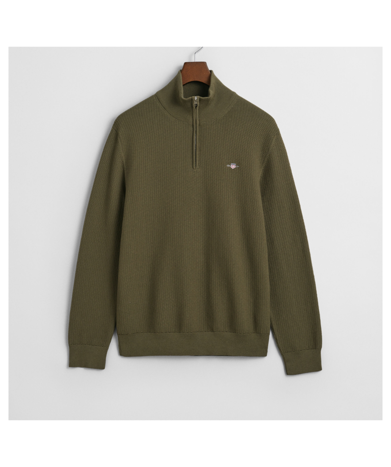 バーカ GANT Micro Textured Half-Zip Sweater | Green - ﻿8030211-301, Navy